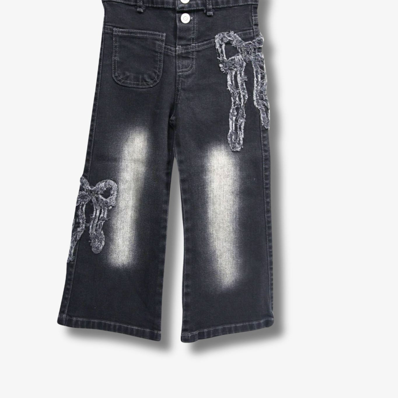 Mädchen Wide-Leg Jeans mit Schleifendetail