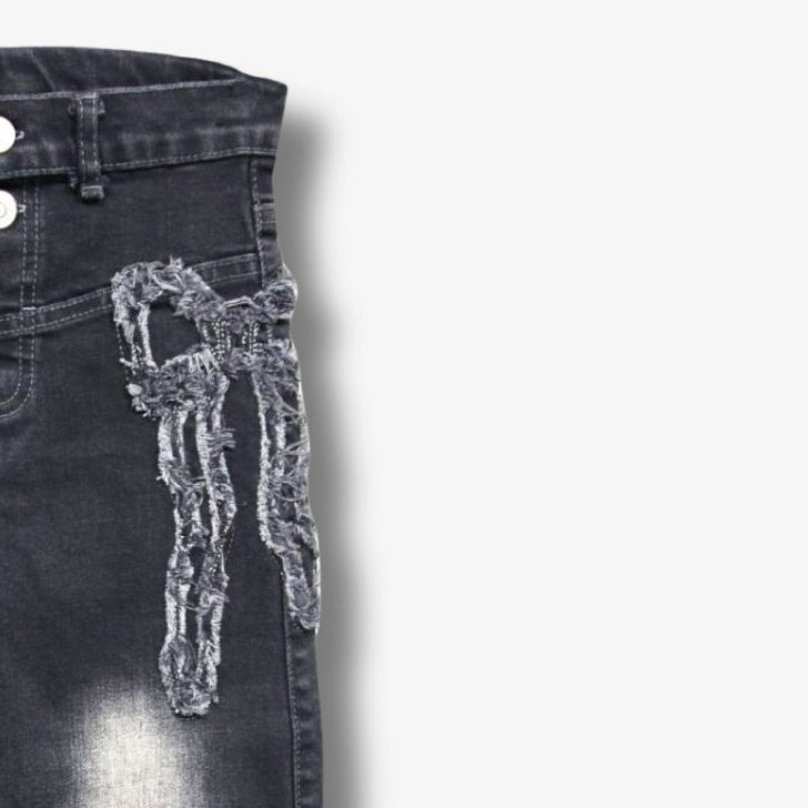 Mädchen Wide-Leg Jeans mit Schleifendetail