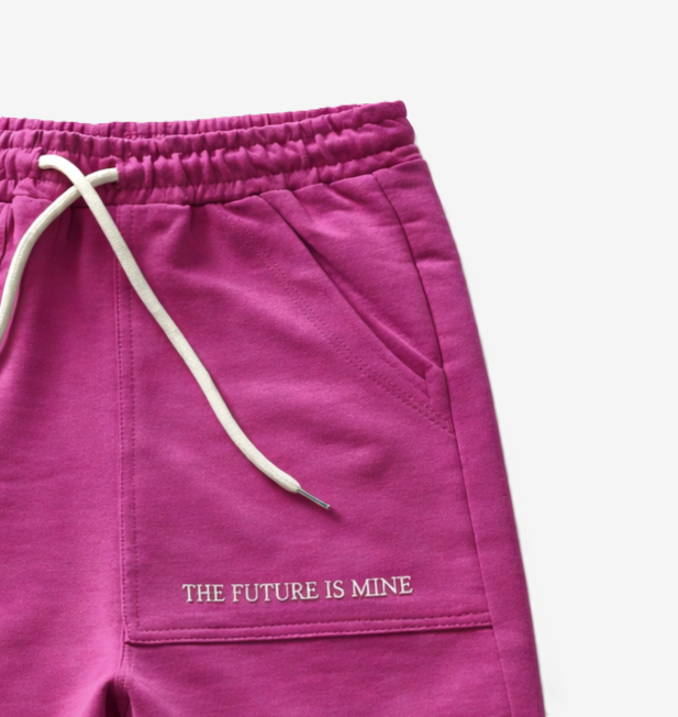 Wide Leg Sweatpants in Pink – „The Future Is Mine“
