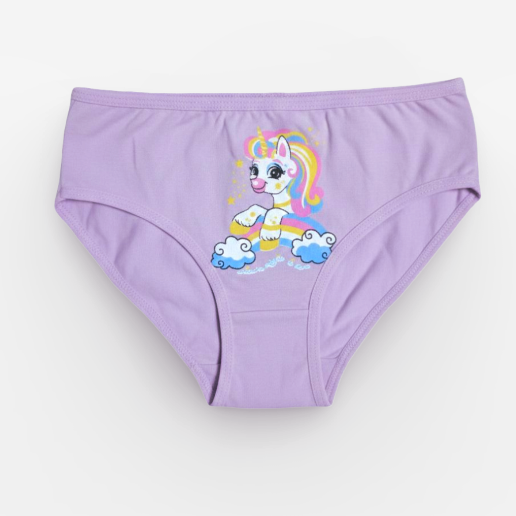 Mädchen Unterhosen 6er-Pack – Einhorn, Cool & Blumen