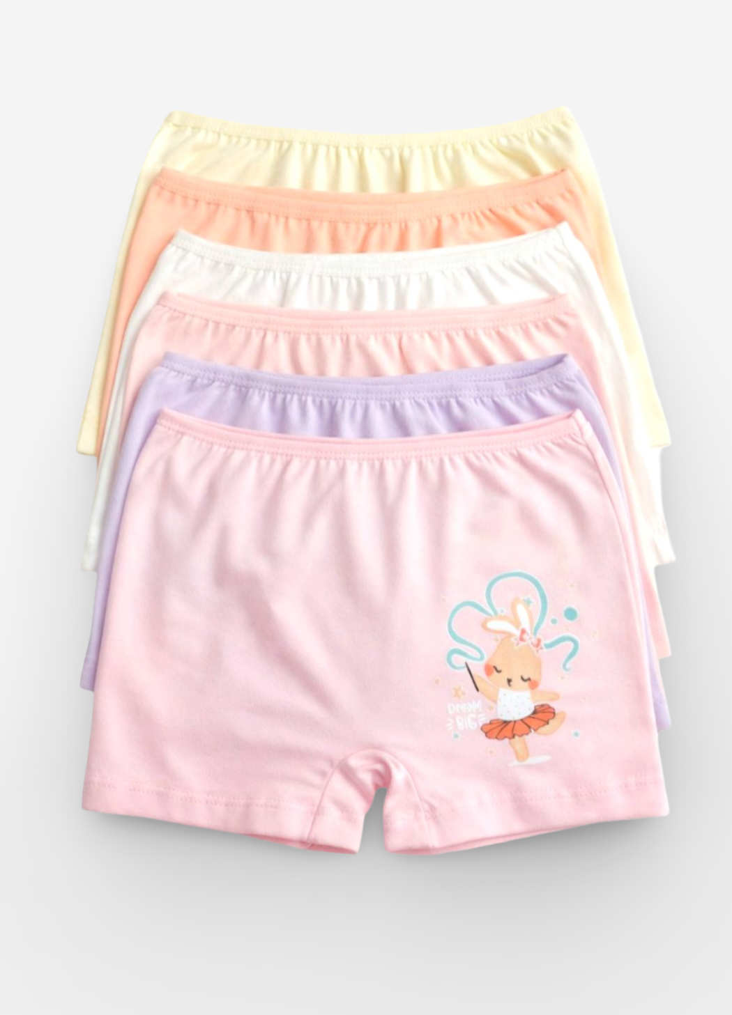 Mädchen Shorts Unterwäsche 6er-Pack – Ballerina Häschen