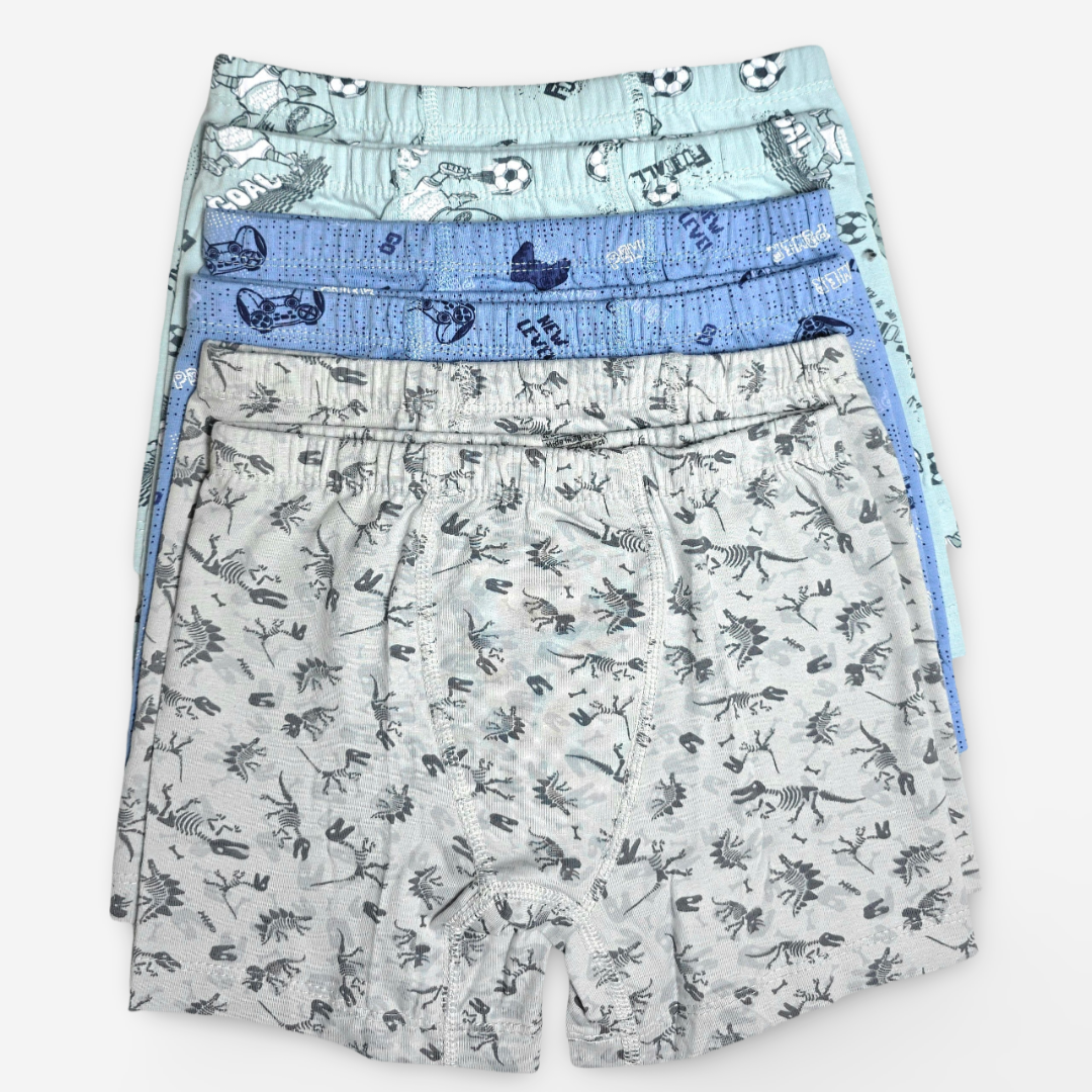 Jungen Boxershorts 6er-Pack – Dino, Gaming & Fussball