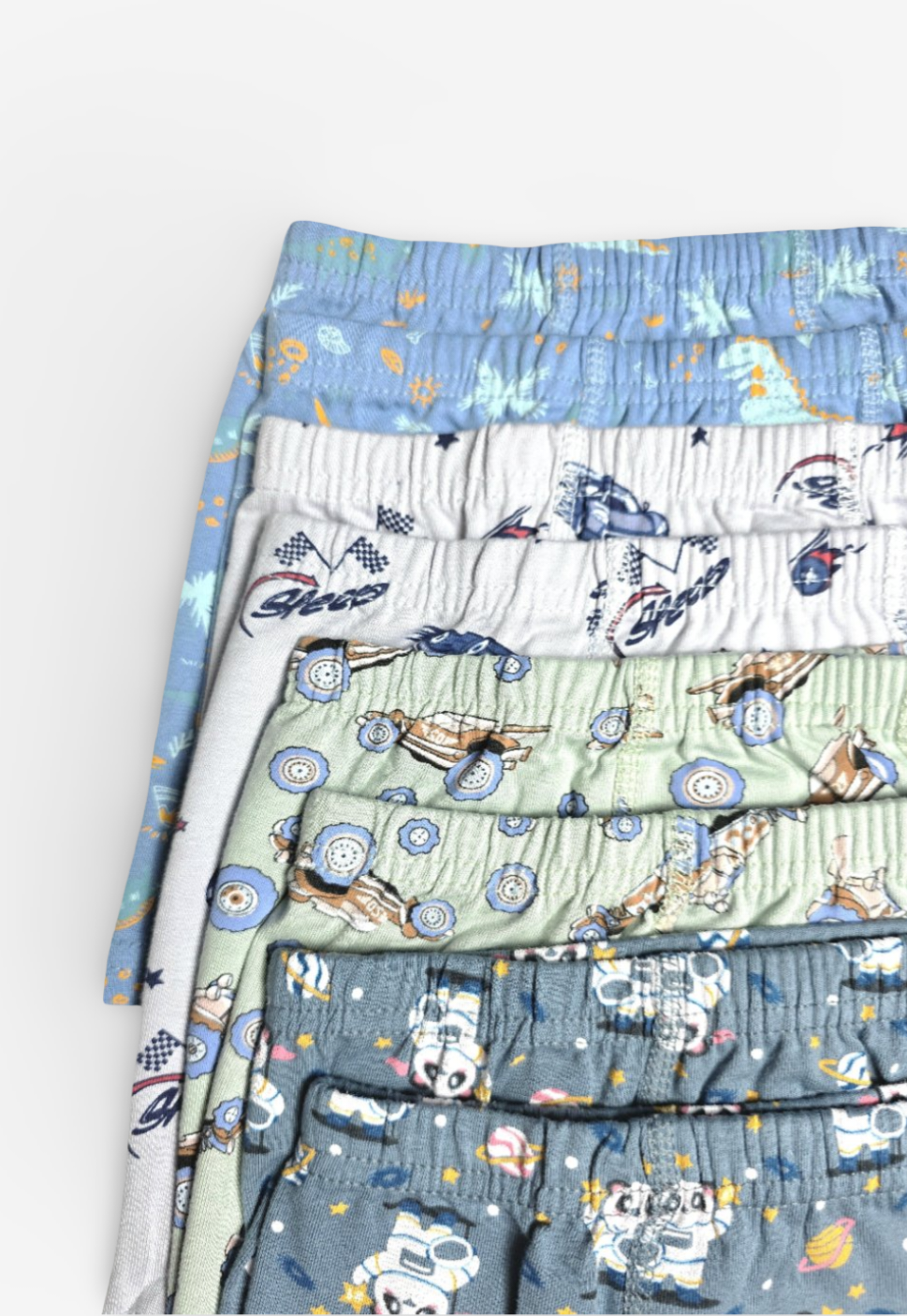 Jungen Boxershorts 8er-Pack – Panda, Rennwagen & Dino