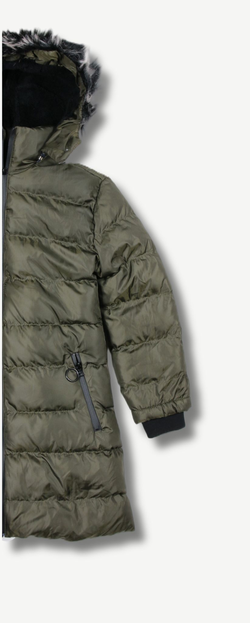 Kinder-Winterjacke mit Kunstfell-Kapuze