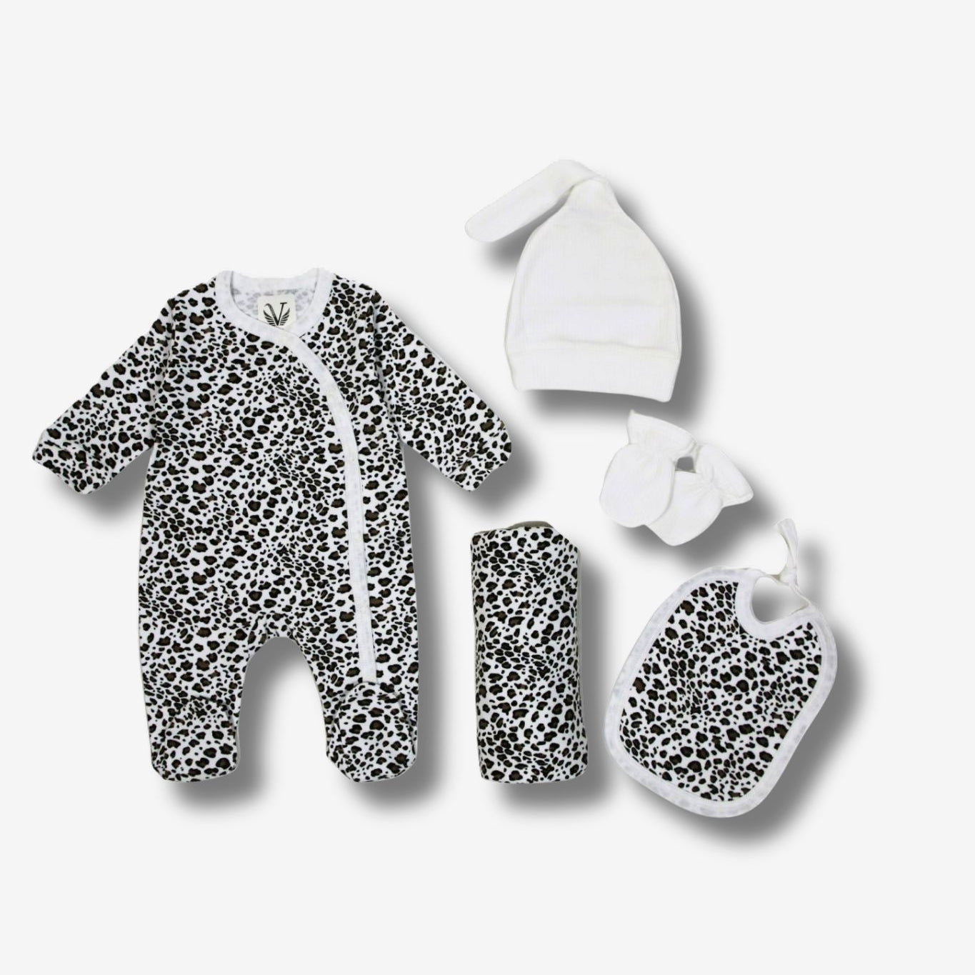 Baby Geschenkset Leopard 5-teilig