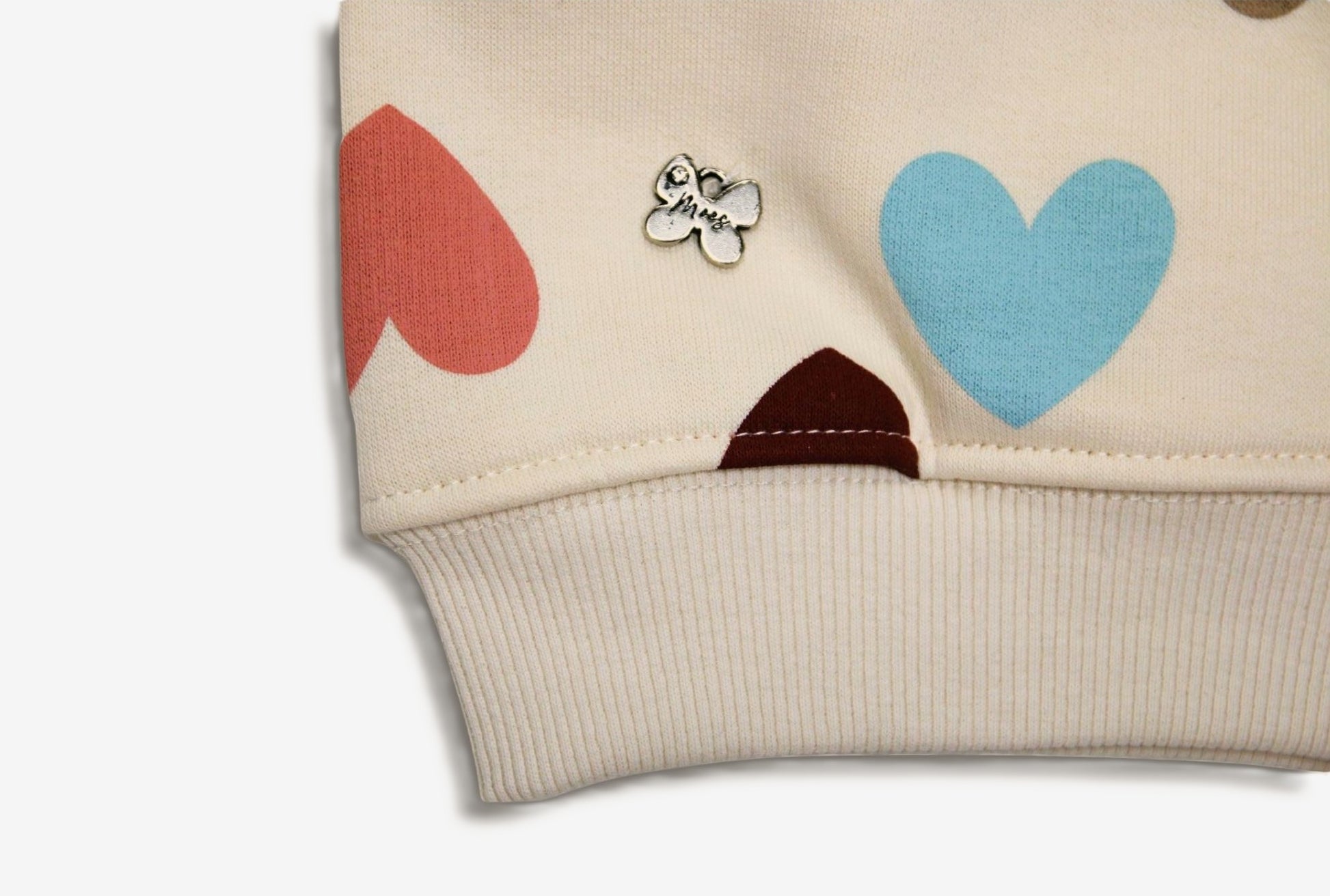 Baby Joggingset mit Herzen-Print – Beige