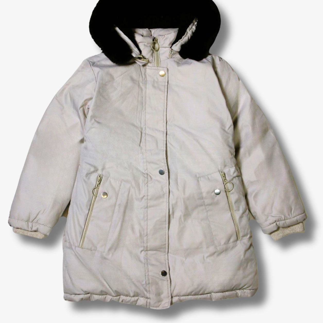 Kinder Winterjacke mit Kapuze - Creme