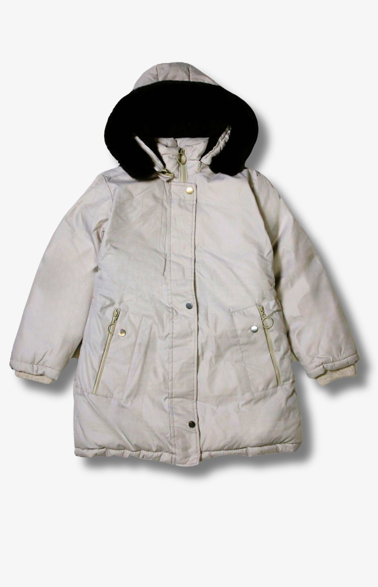Kinder Winterjacke mit Kapuze - Creme