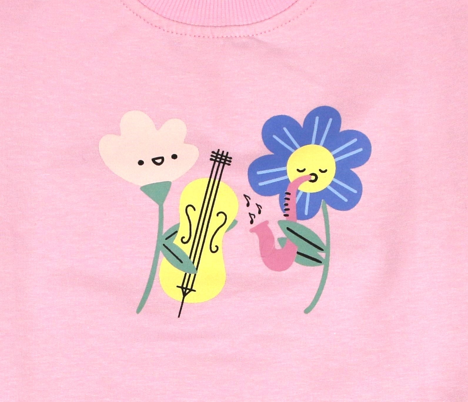 Mädchen Sweatshirt - Musik & Blumen Motiv