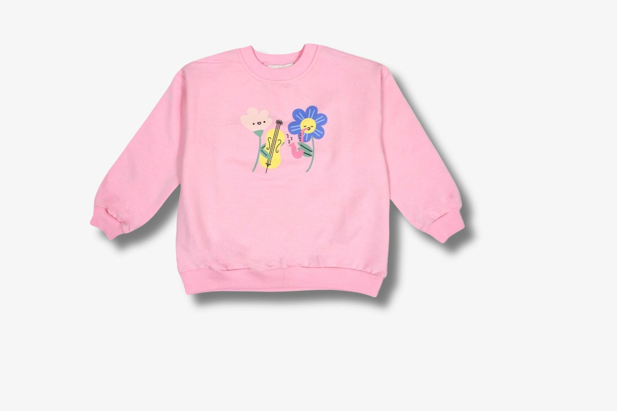 Mädchen Sweatshirt - Musik & Blumen Motiv