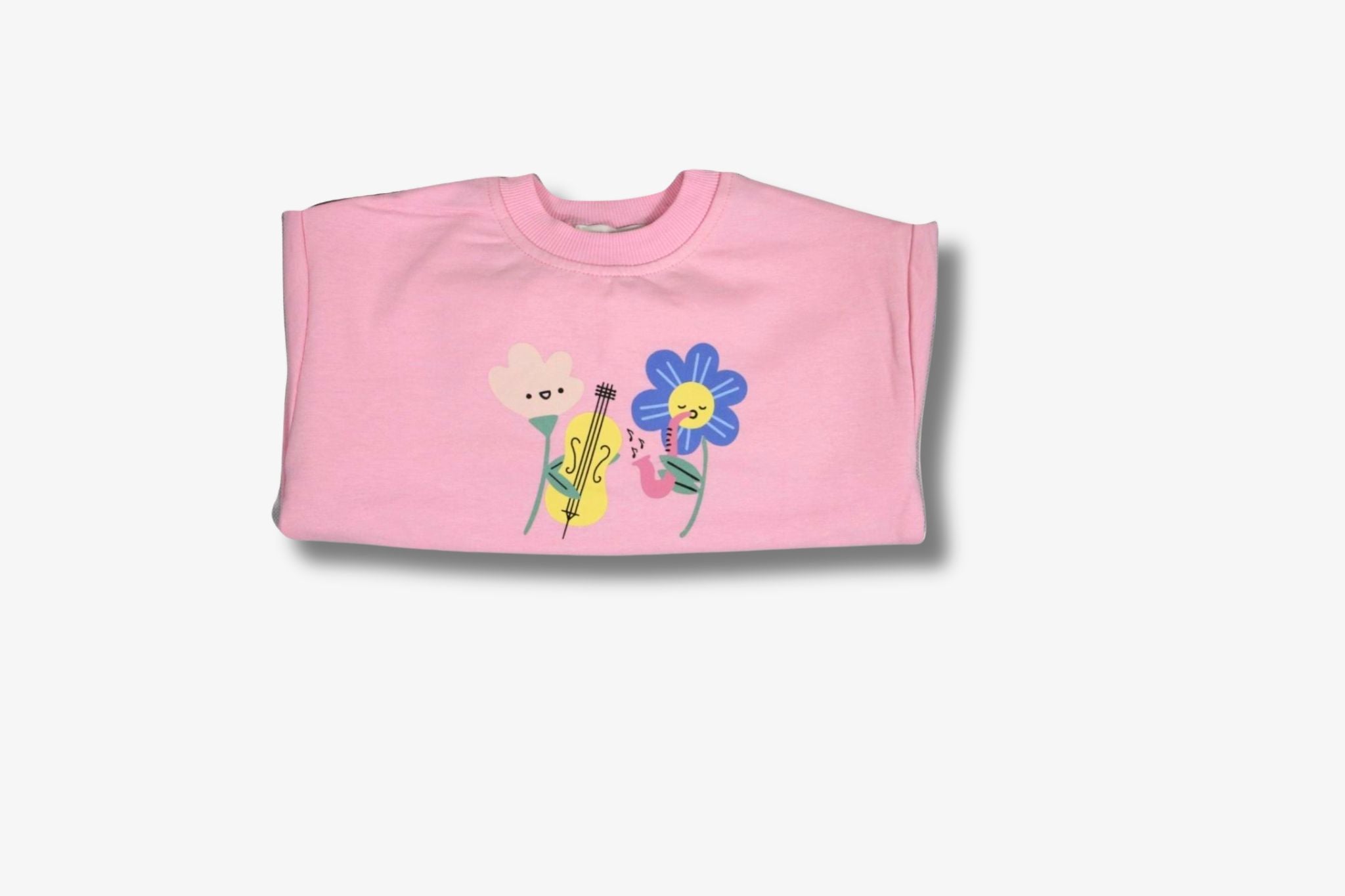 Mädchen Sweatshirt - Musik & Blumen Motiv
