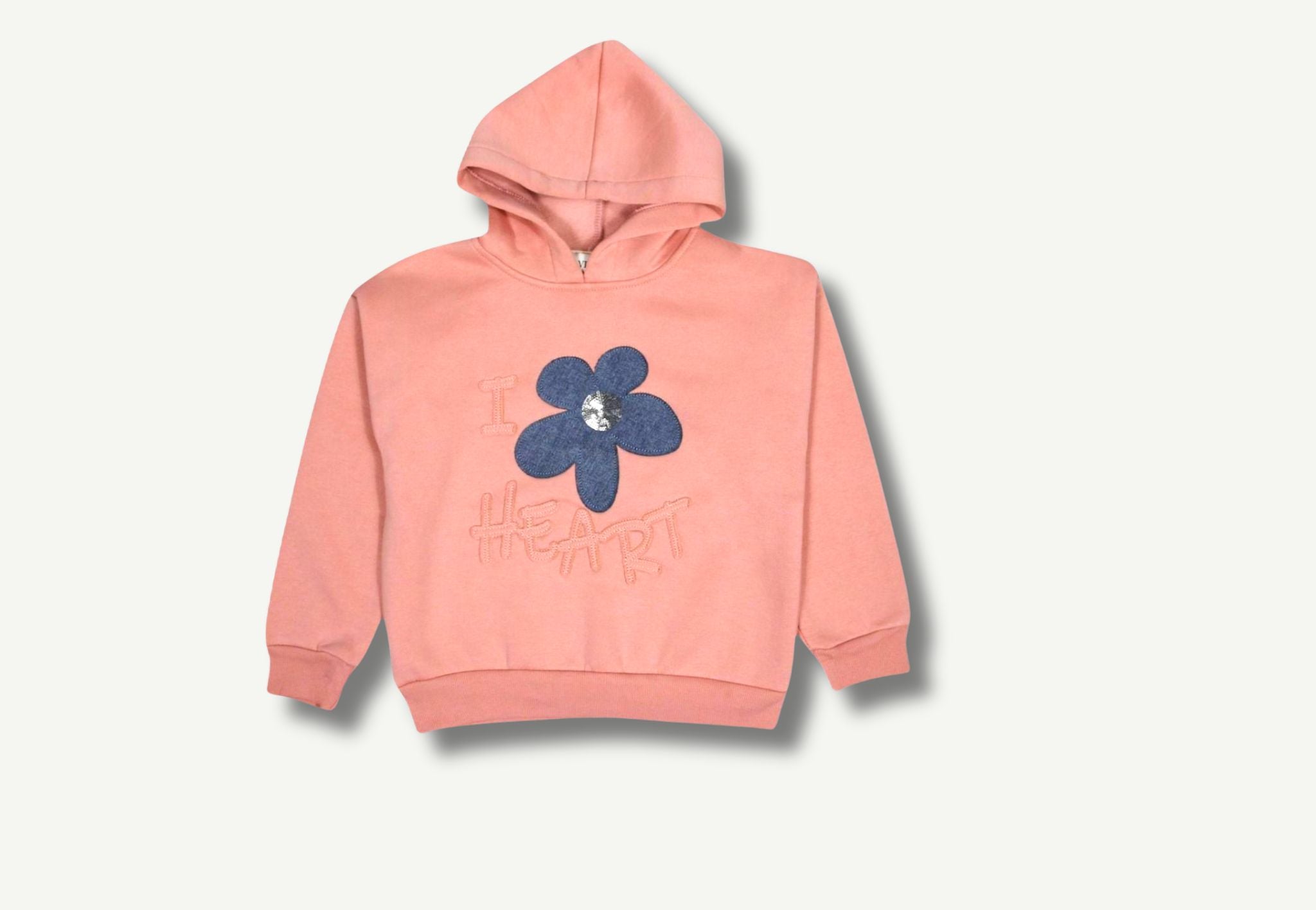 Mädchen Kapuzensweatshirt mit Blumenmotiv