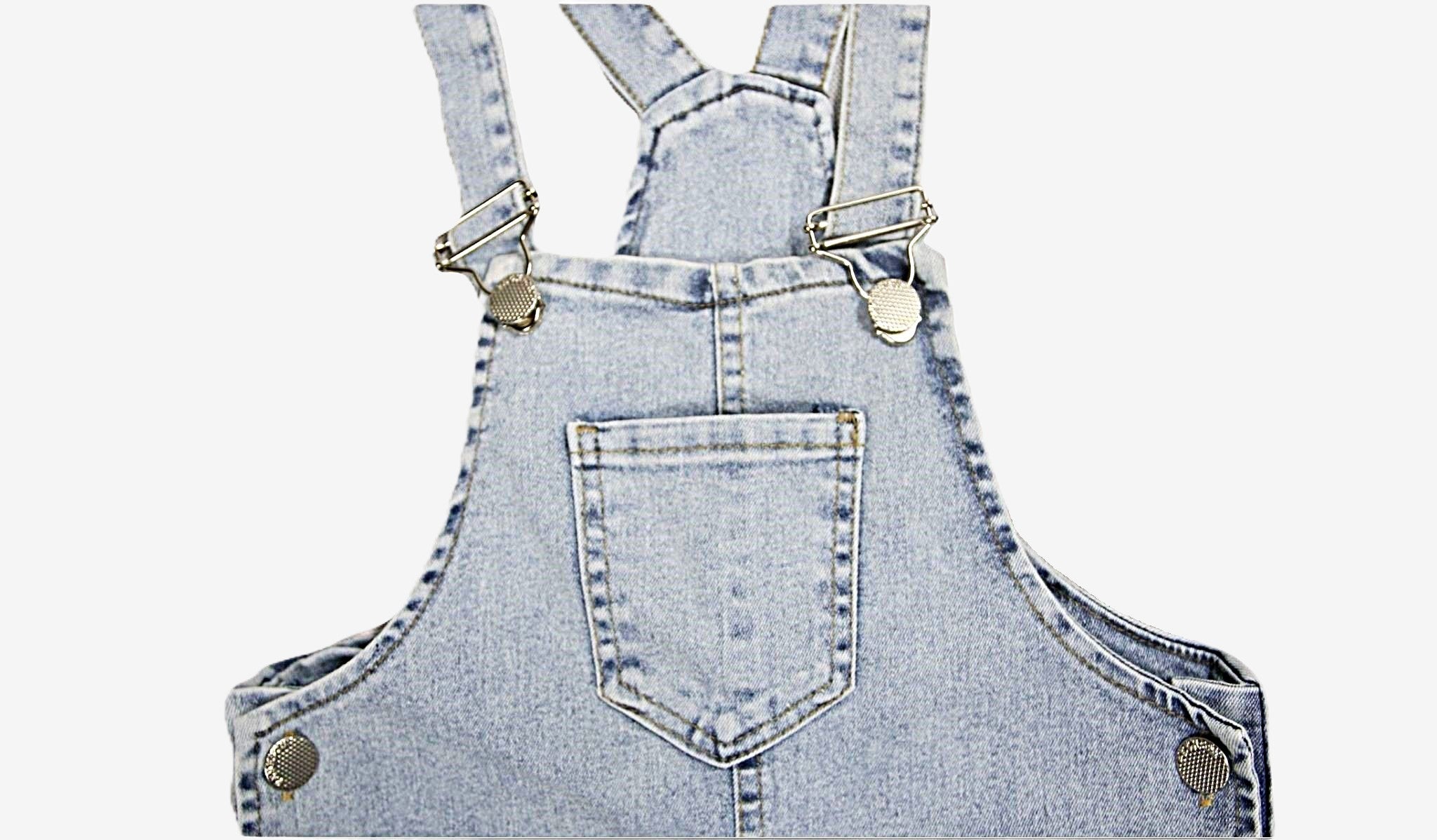 Mädchen Denim-Latzhose mit Blumenprint