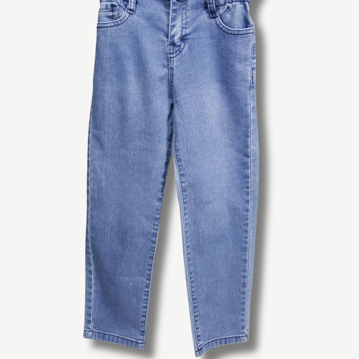 Mädchen Paperbag Jeans – Blau