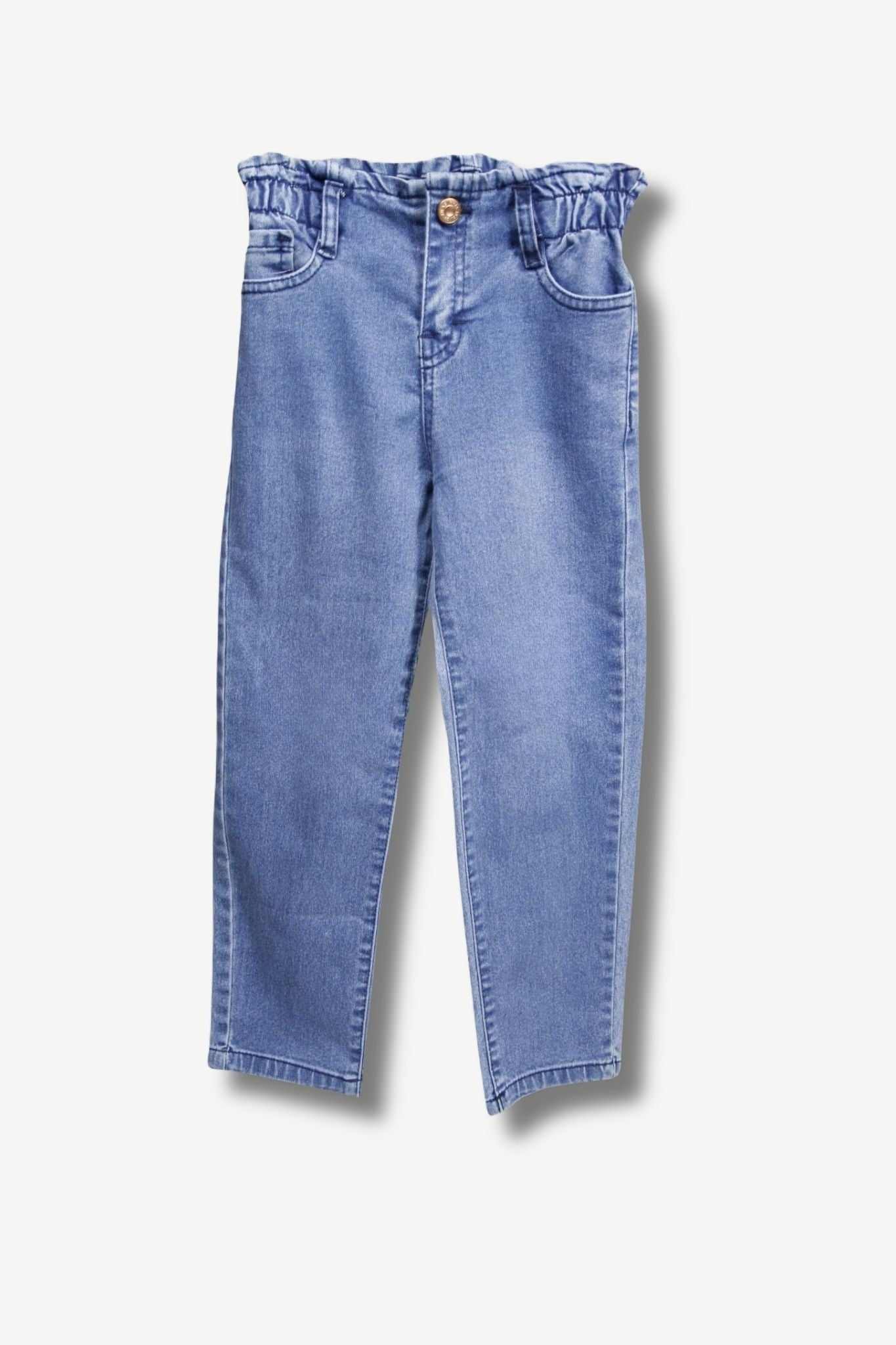 Mädchen Paperbag Jeans – Blau