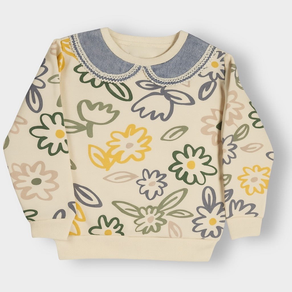 Strickkragen Sweatshirt