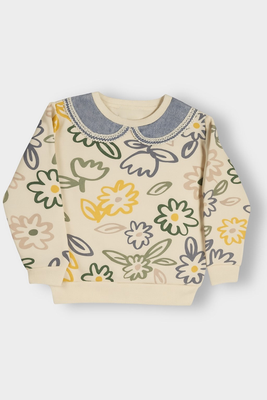 Strickkragen Sweatshirt