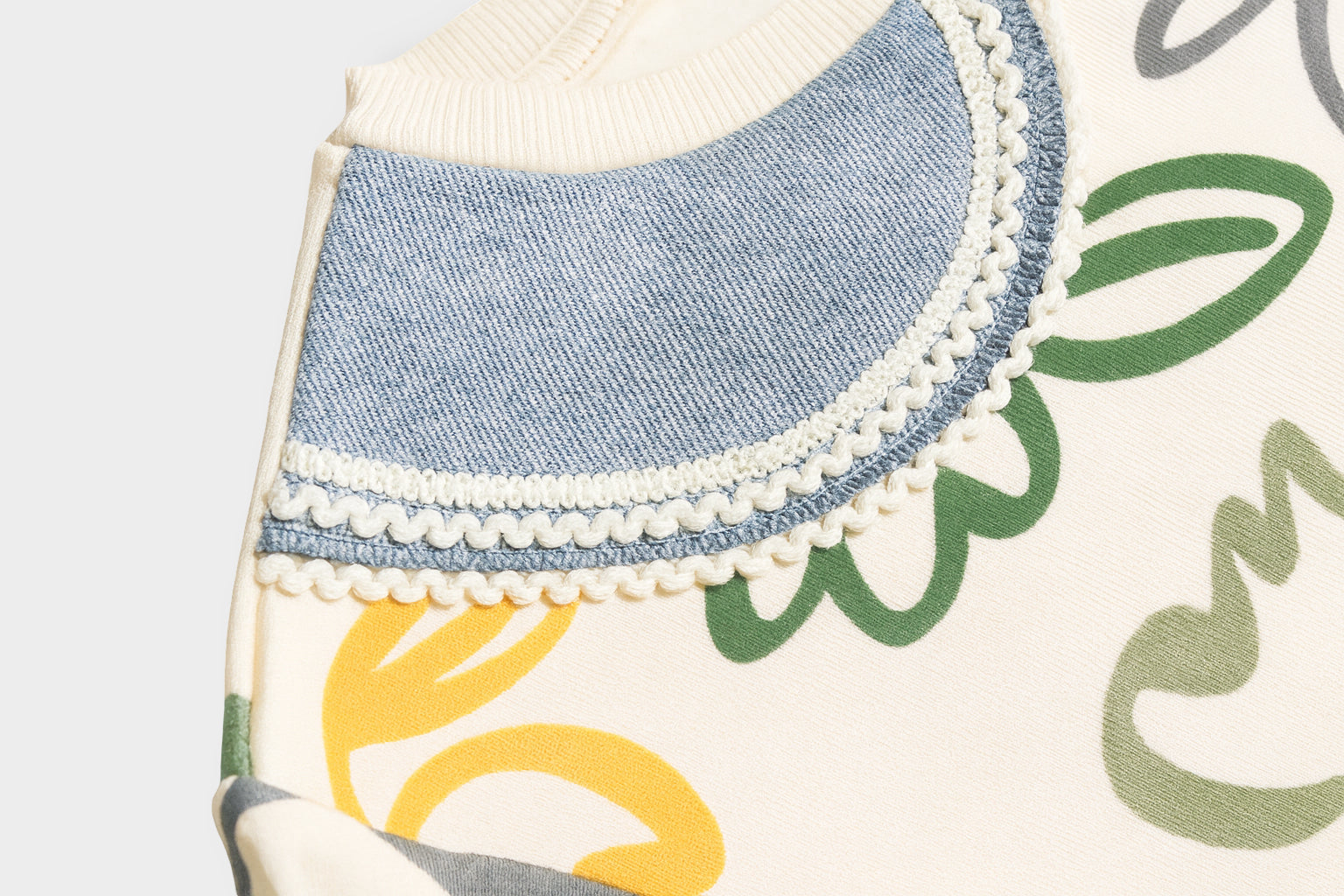 Strickkragen Sweatshirt