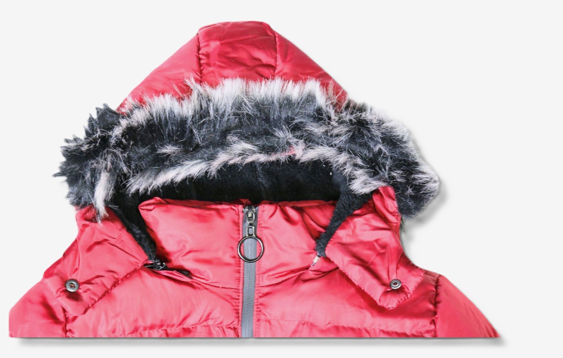 Kinder-Winterjacke mit Kunstfell-Kapuze
