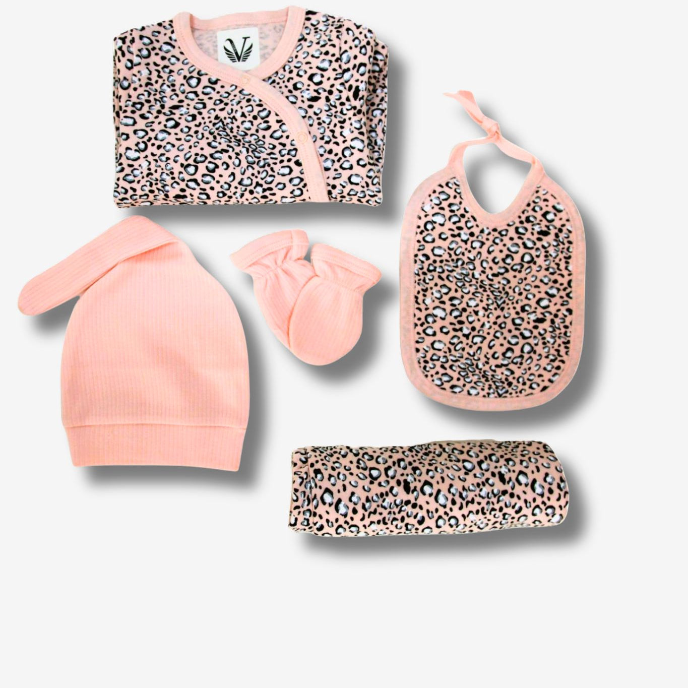 Baby Geschenkset Leopard 5-teilig