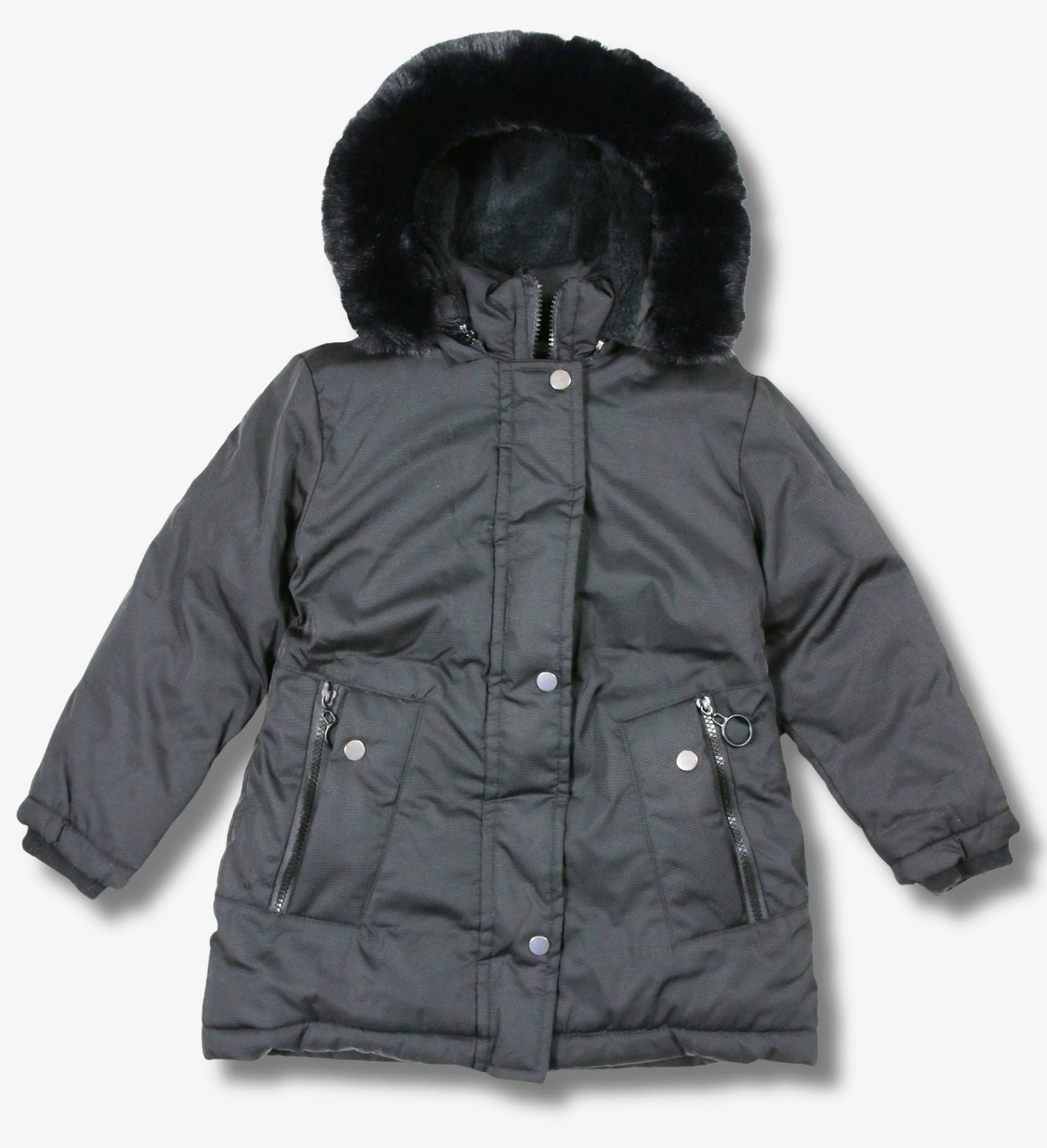Kinder Winterjacke mit Kunstfellkapuze