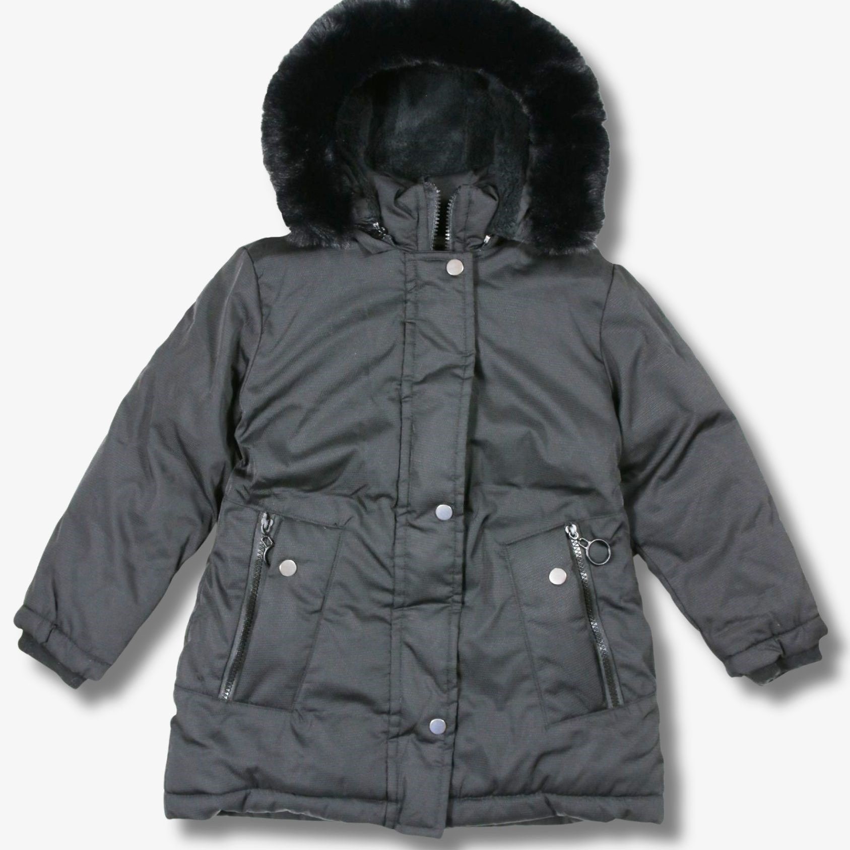 Kinder Winterjacke mit Kunstfellkapuze
