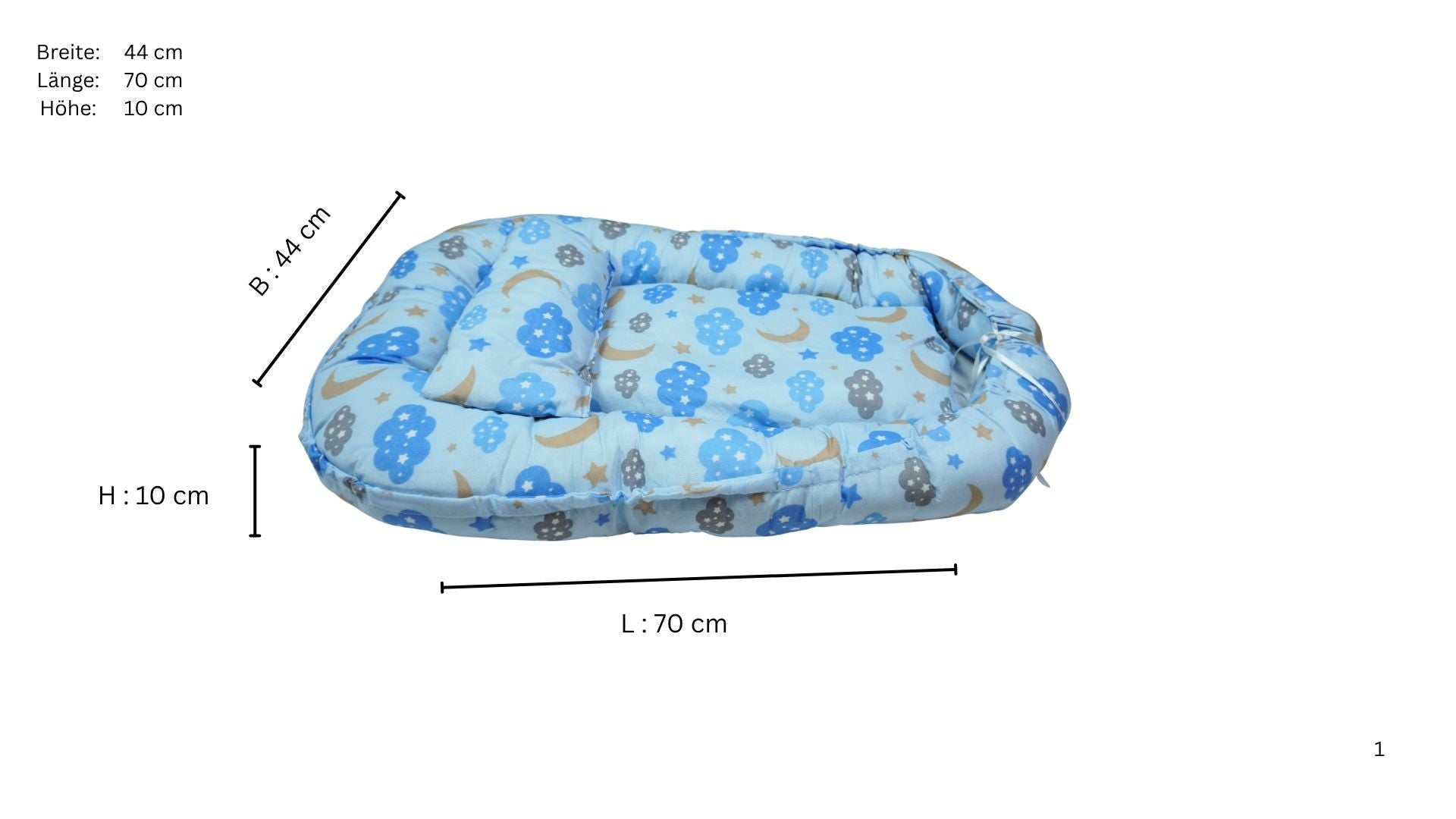 Baby-Kuschelnest mit Mond & Wolken