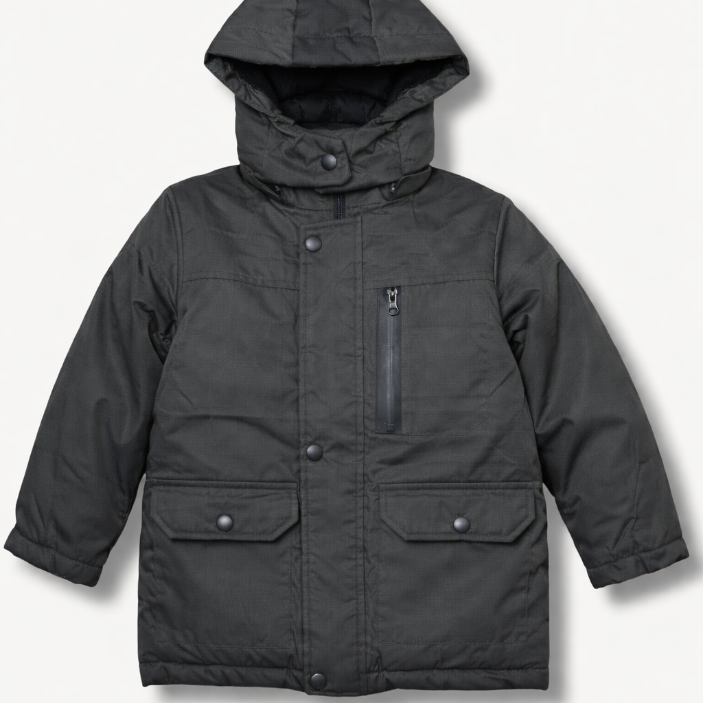Kinder Winterjacke - Dunkelgrün & Dunkelgrau