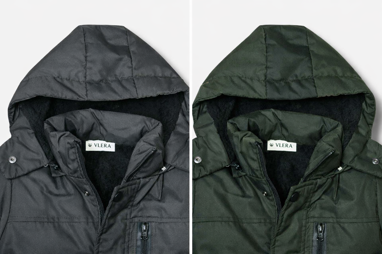 Kinder Winterjacke - Dunkelgrün & Dunkelgrau