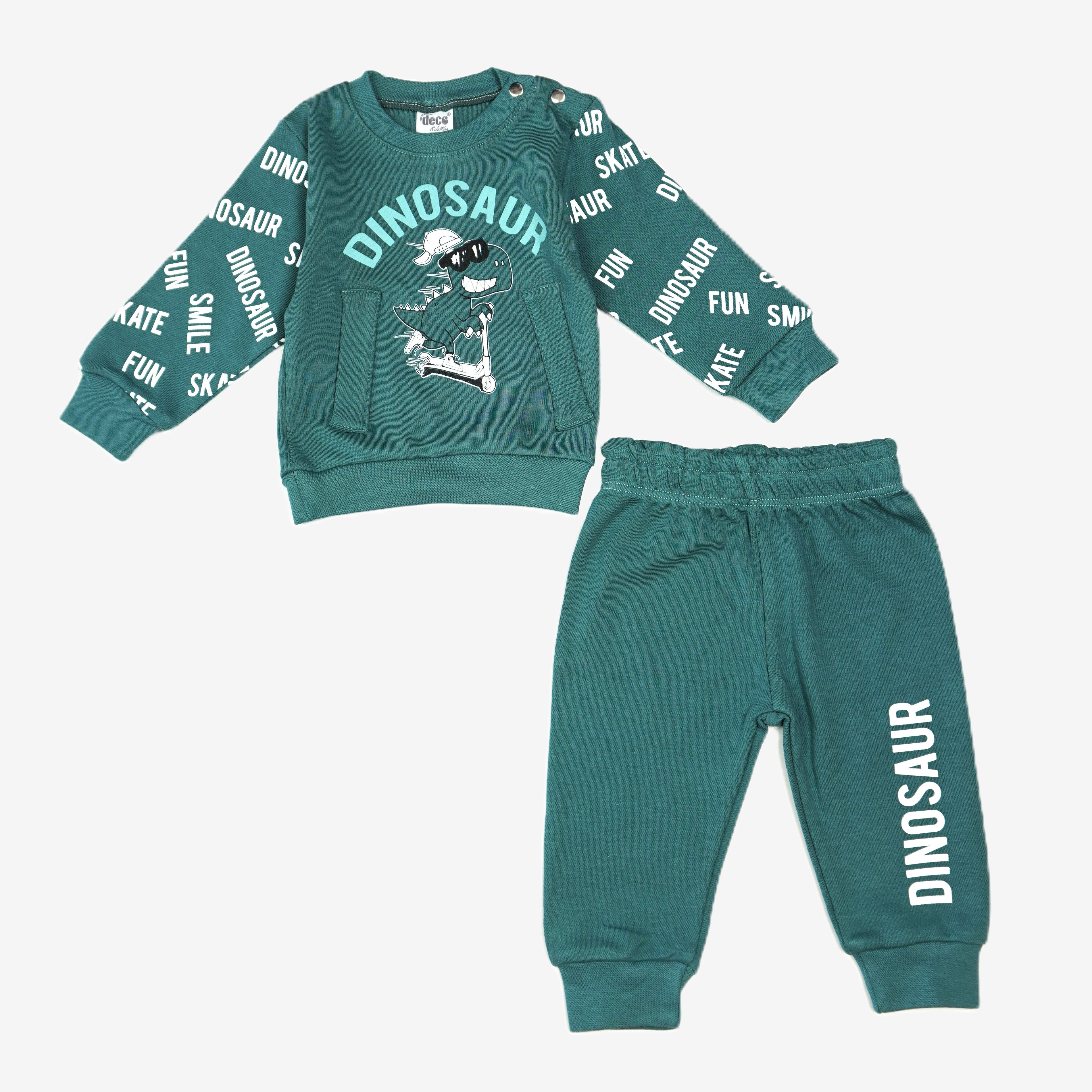 Baby 2-in-1 Set "Dinosaur" Grün – Sweatshirt & Jogginghose