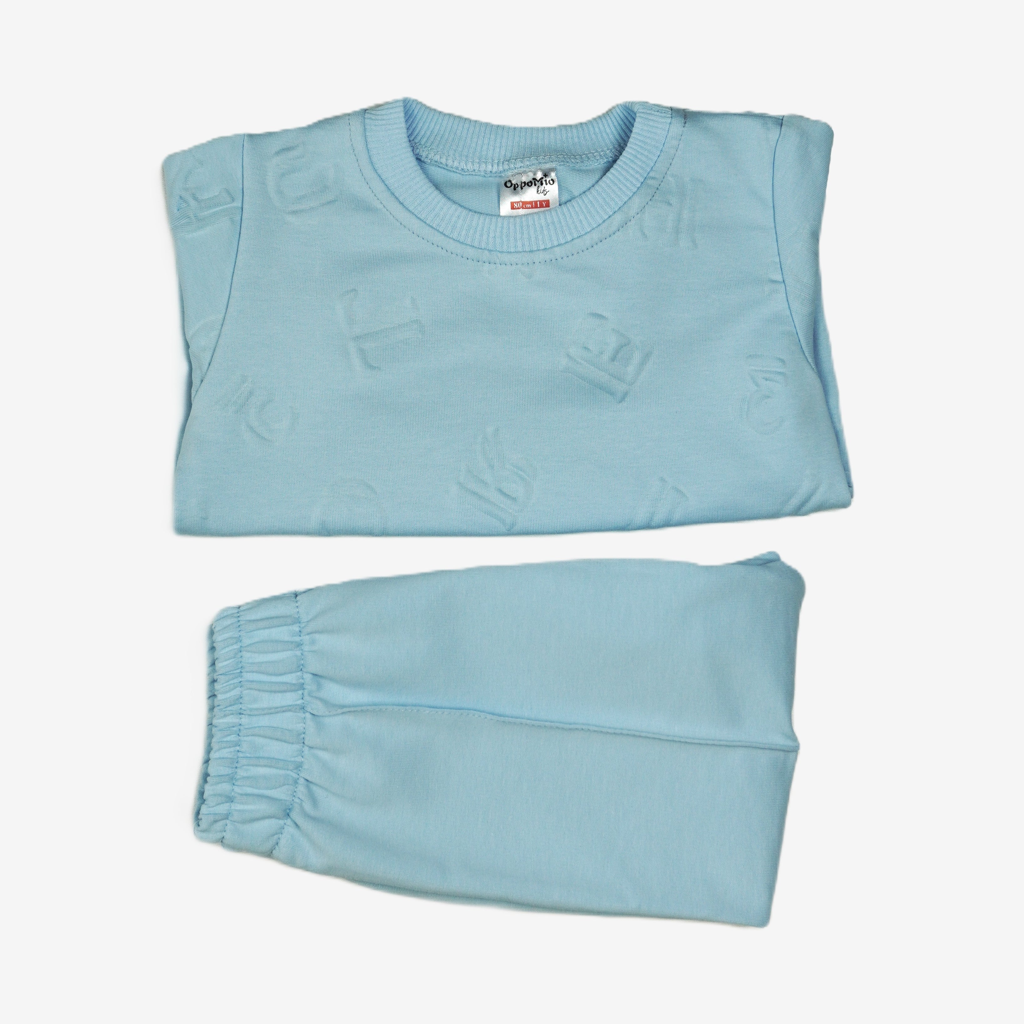 💧 Opposito Baby Jogginganzug – Hellblau Einfarbig (Sweatshirt & Hose)