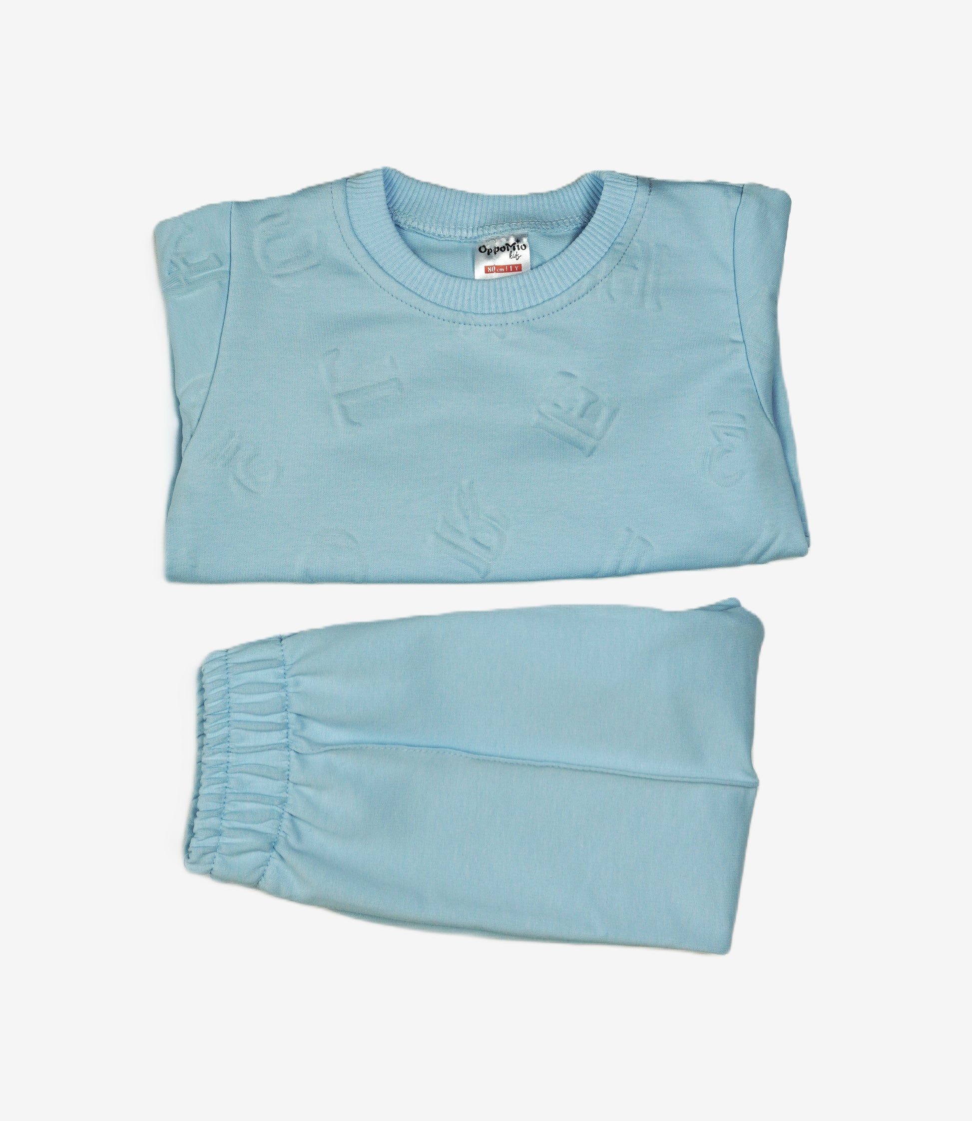 💧 Opposito Baby Jogginganzug – Hellblau Einfarbig (Sweatshirt & Hose)