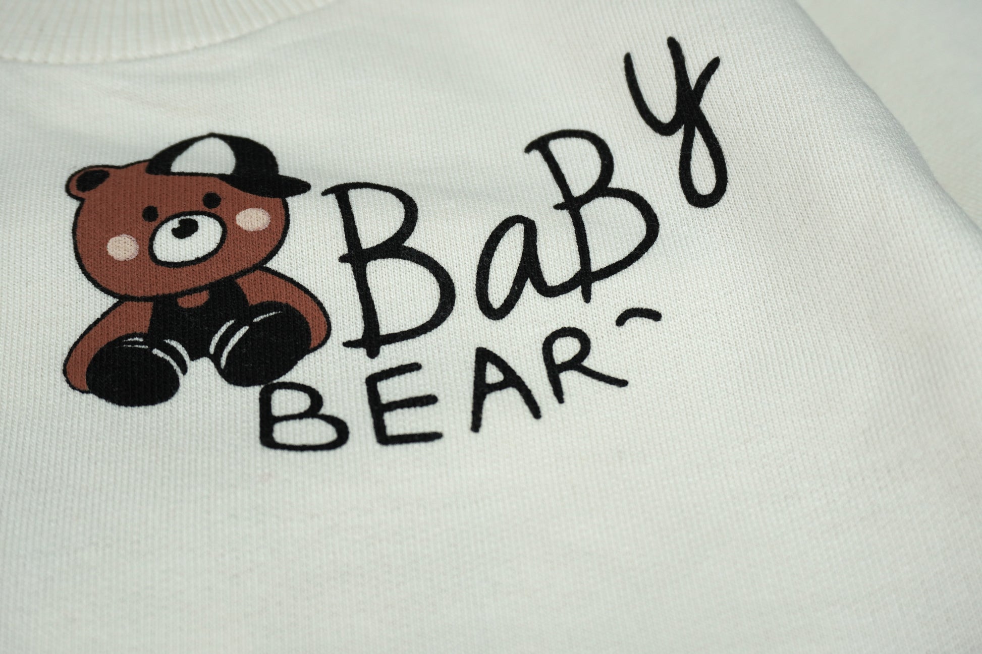 🐻 Popinops Baby Jogginganzug – "Baby Bear" Creme & Braun (Sweatshirt & Hose)