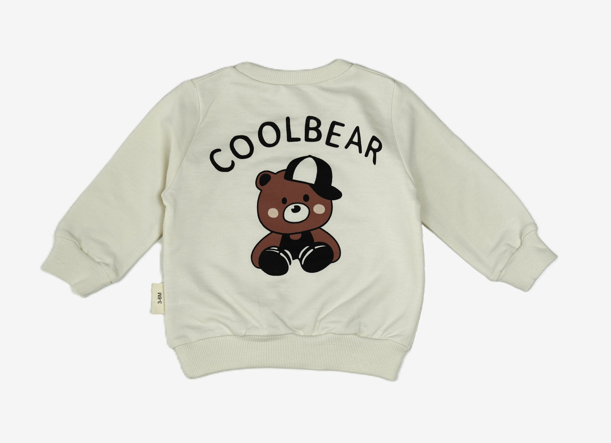 🐻 Popinops Baby Jogginganzug – "Baby Bear" Creme & Braun (Sweatshirt & Hose)