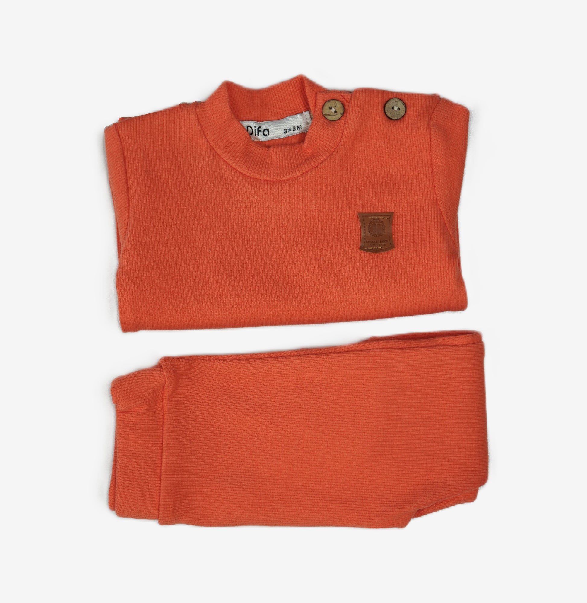 🍊 Difa Baby Jogginganzug – Orange (Sweatshirt & Hose)