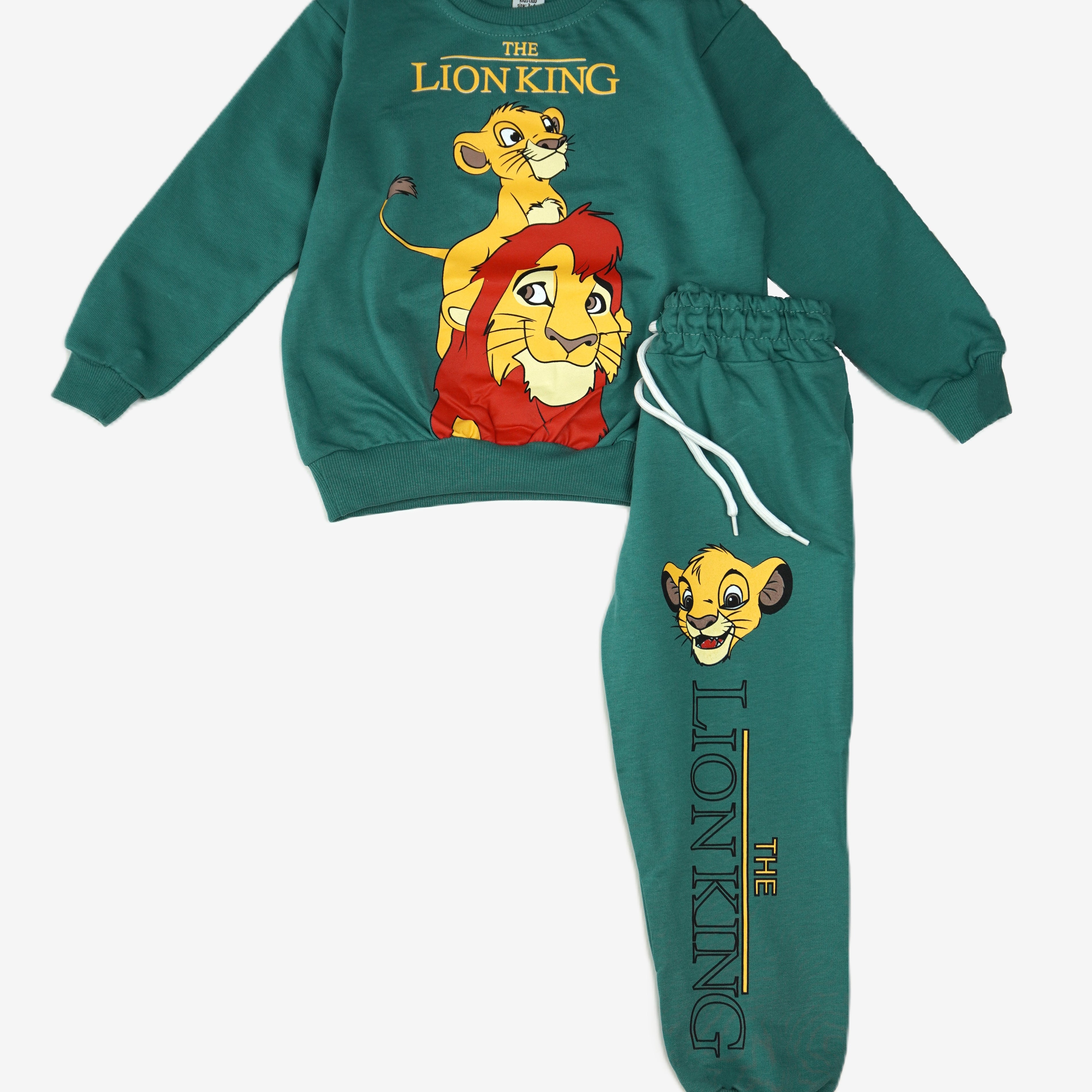 🦁 Lion King Kinder Jogginganzug – Grün (Sweatshirt & Jogginghose)