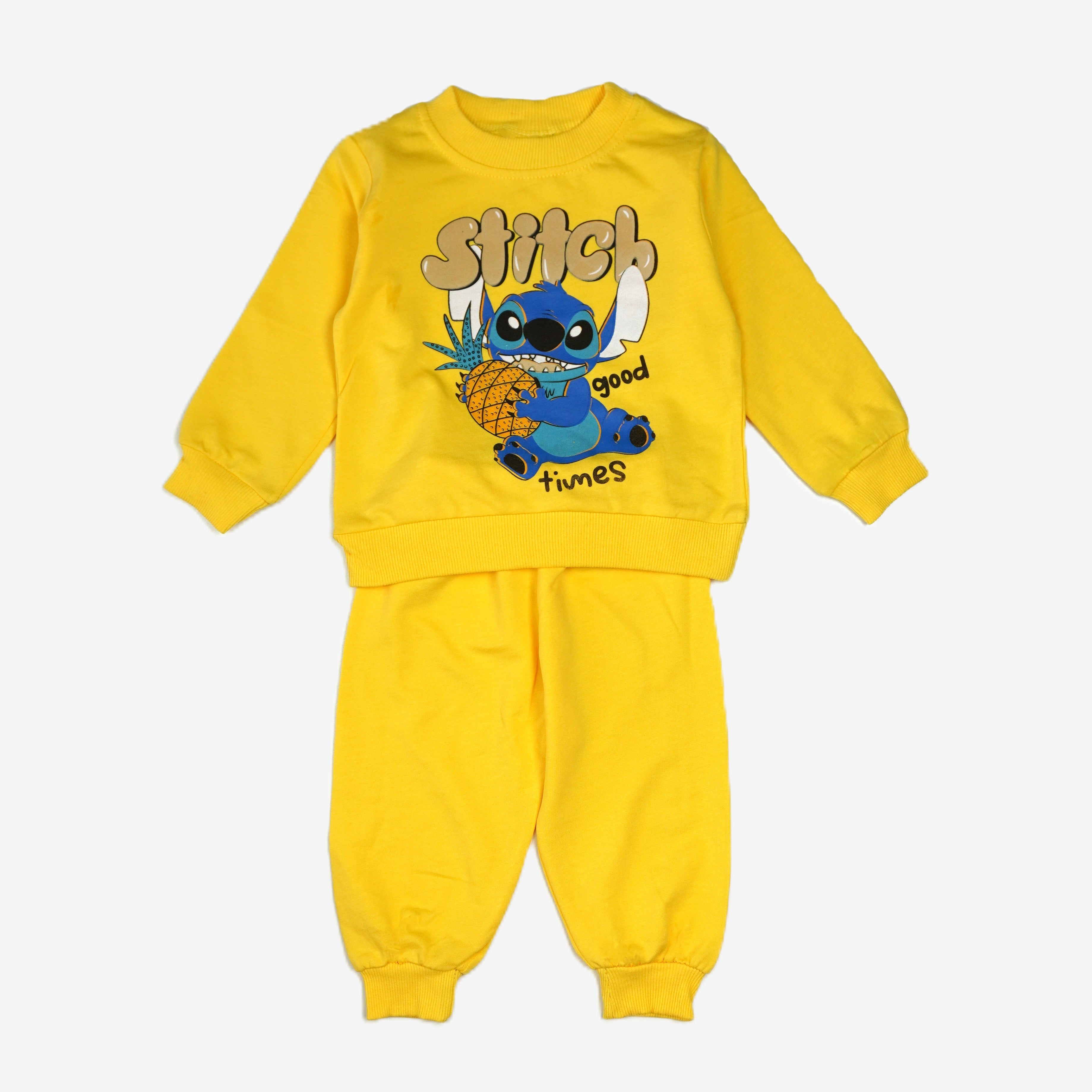 Stitch Good Times – Kinder Set Sweatshirt & Jogginghose Gelb