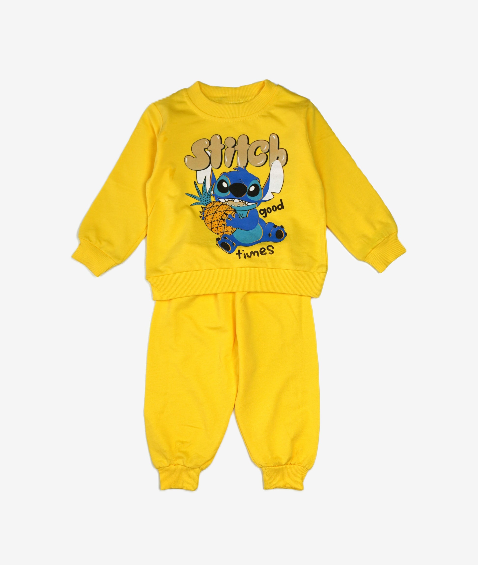 Stitch Good Times – Kinder Set Sweatshirt & Jogginghose Gelb