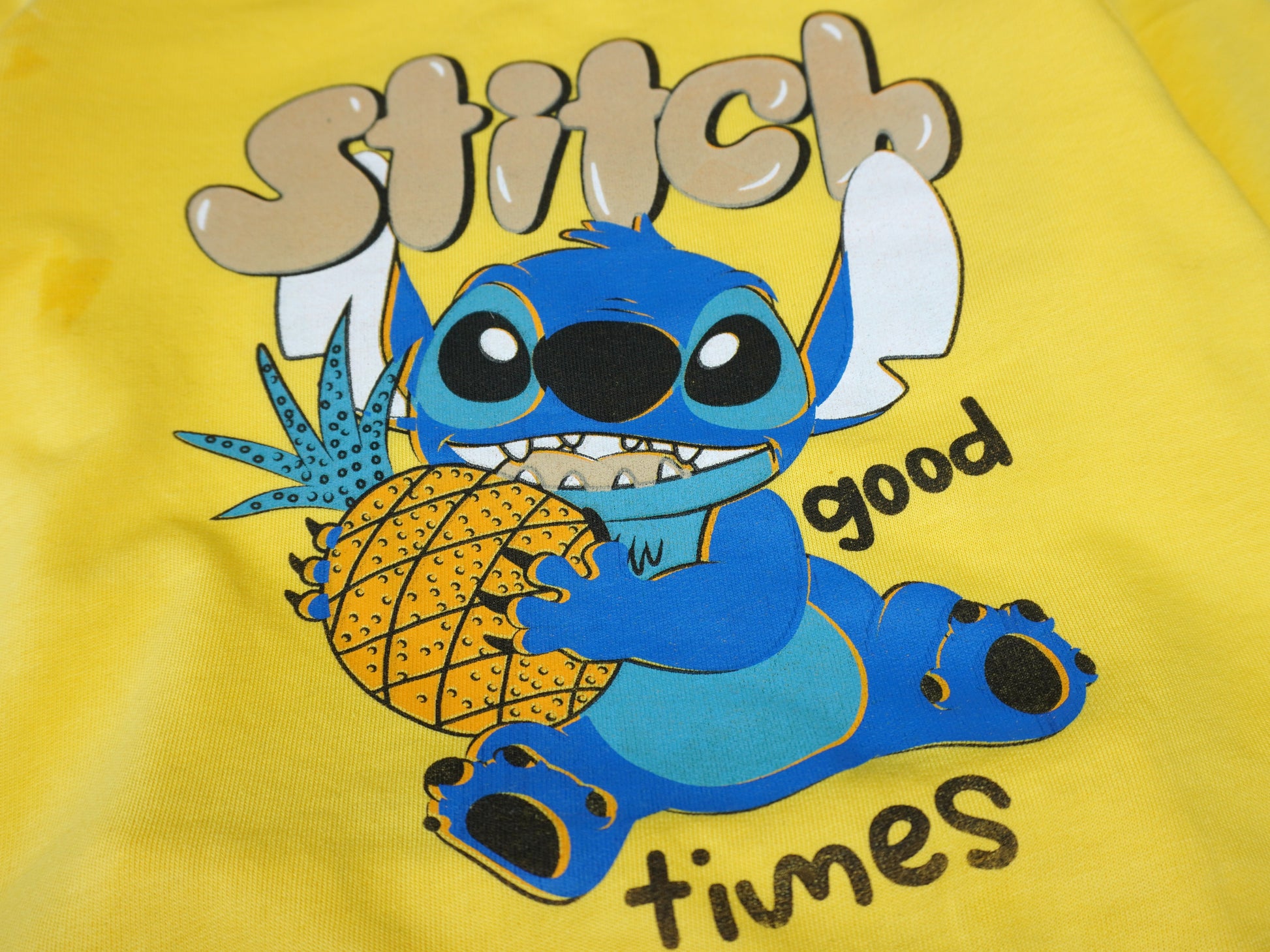 Stitch Good Times – Kinder Set Sweatshirt & Jogginghose Gelb