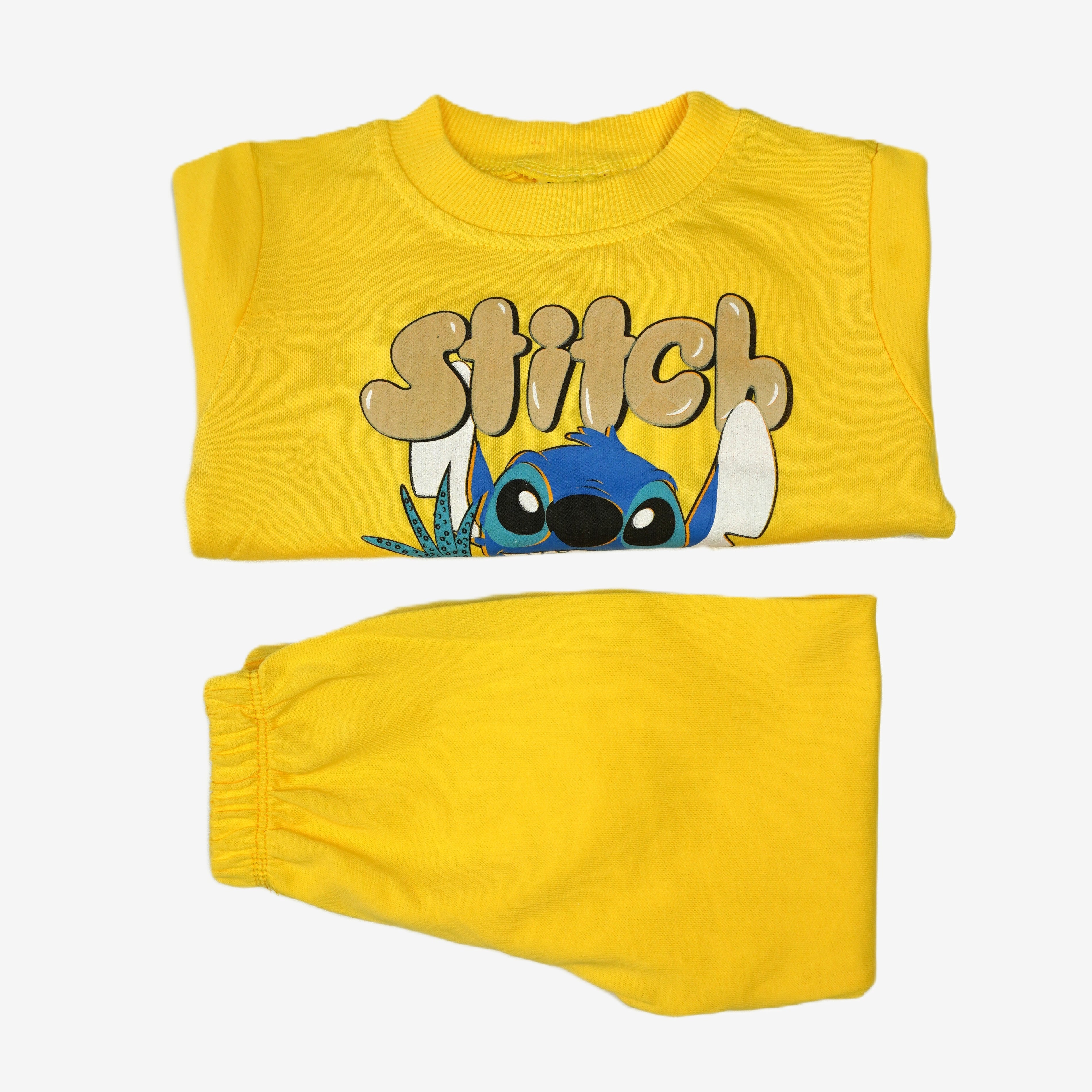 Stitch Good Times – Kinder Set Sweatshirt & Jogginghose Gelb