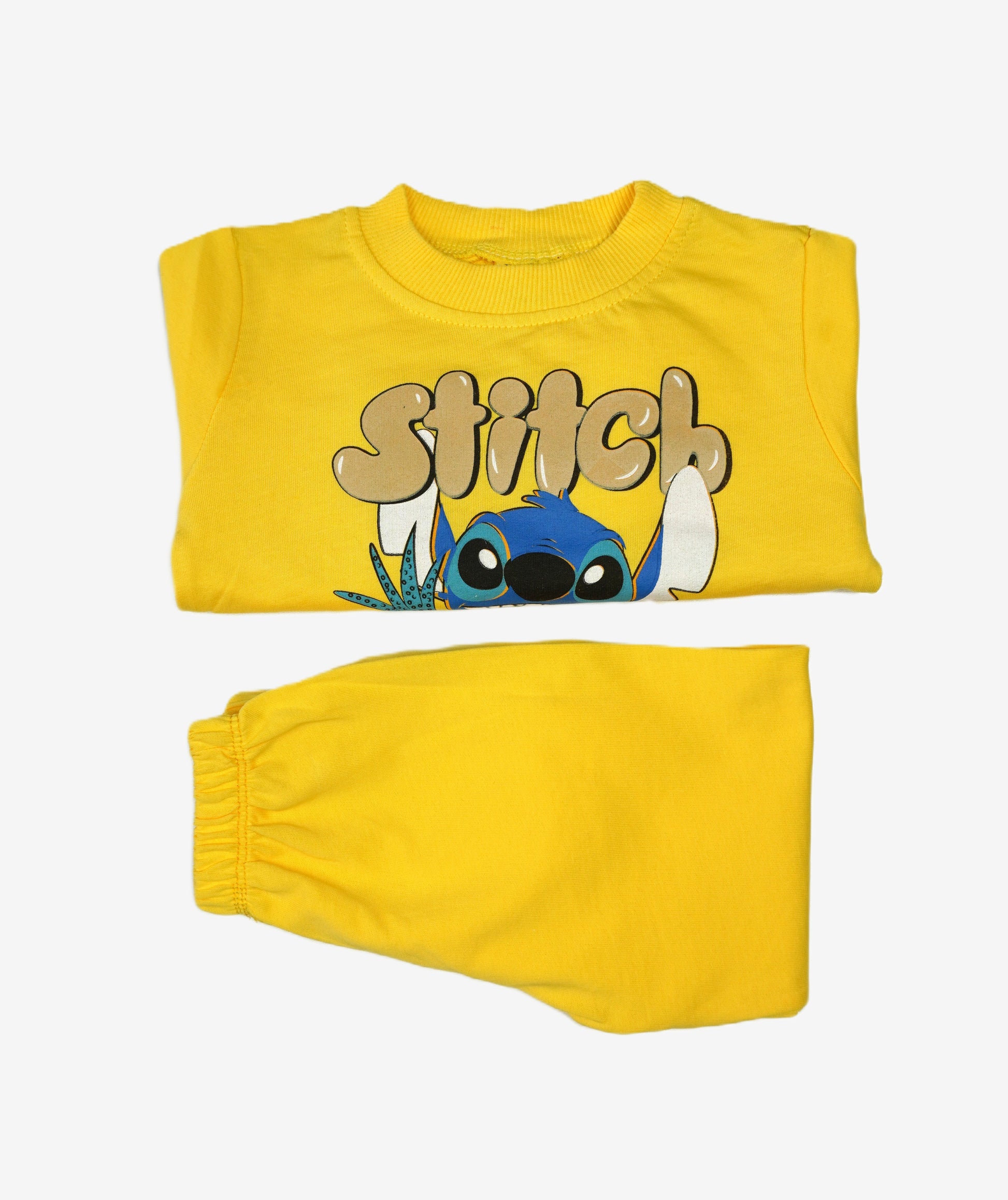 Stitch Good Times – Kinder Set Sweatshirt & Jogginghose Gelb