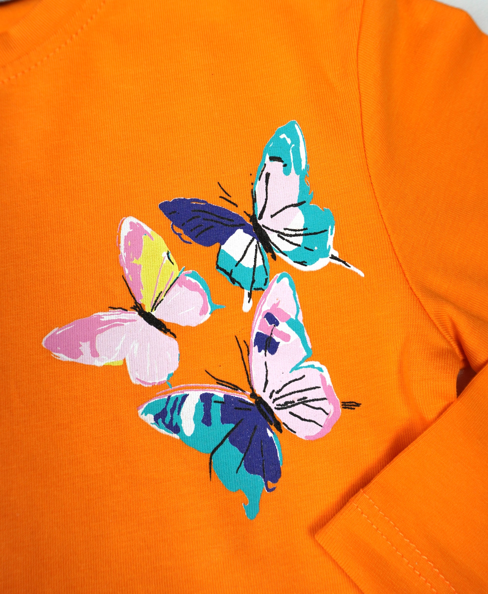 Butterfly – Kinder Set Langarmshirt & Leggings Orange Mint