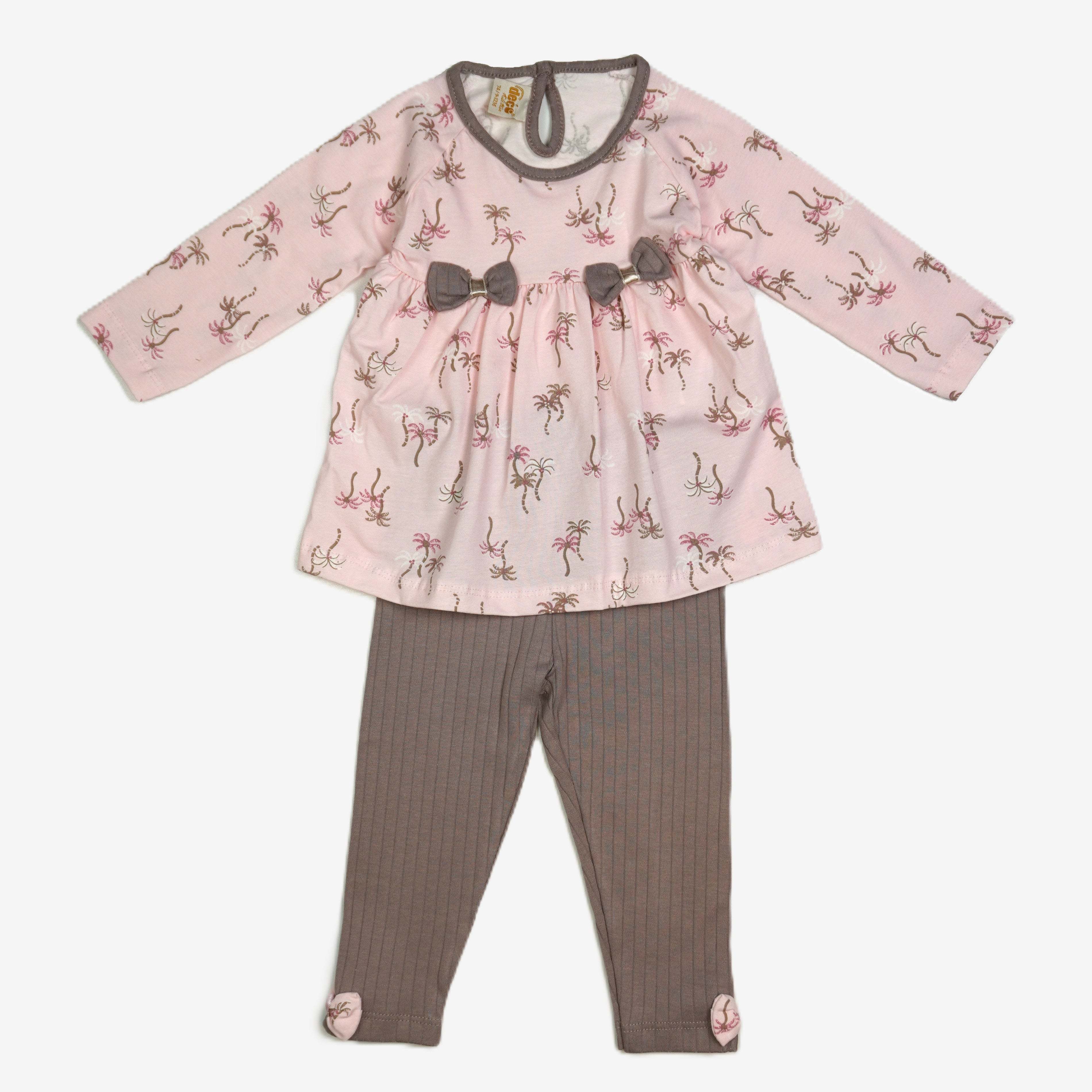 Palm Bow – Baby Set Tunika & Leggings Rosa