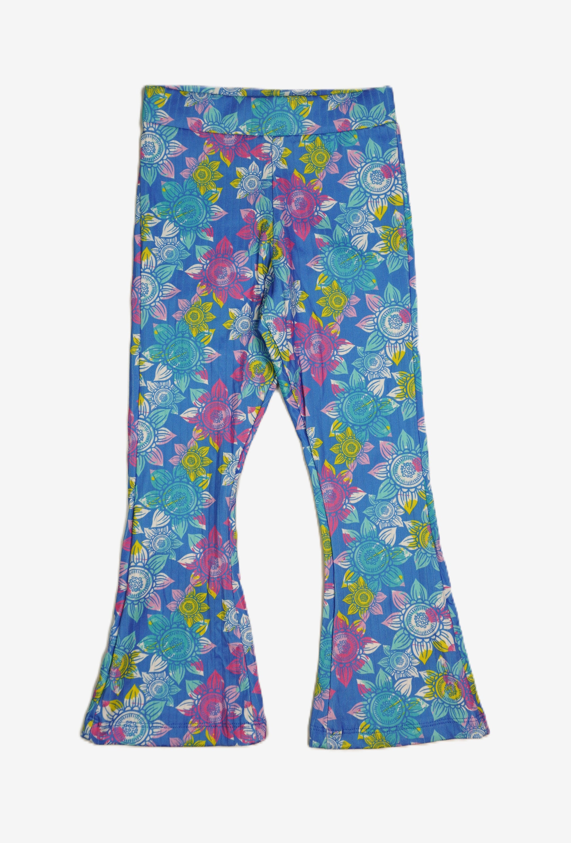 Boho Bloom – Kinder Flare Hose Blumenprint Blau