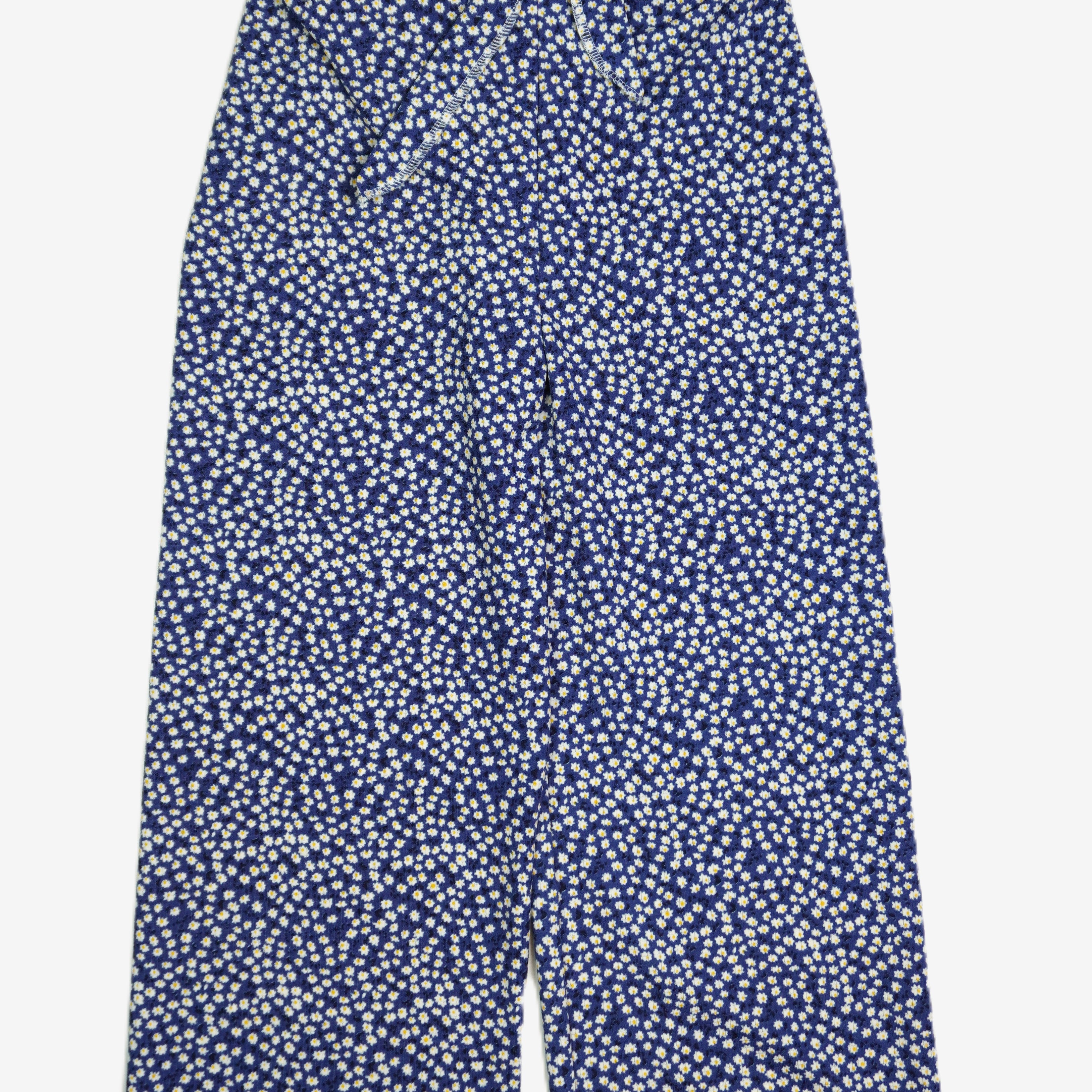 Navy Daisy – Kinder Hose Blumenprint Marineblau