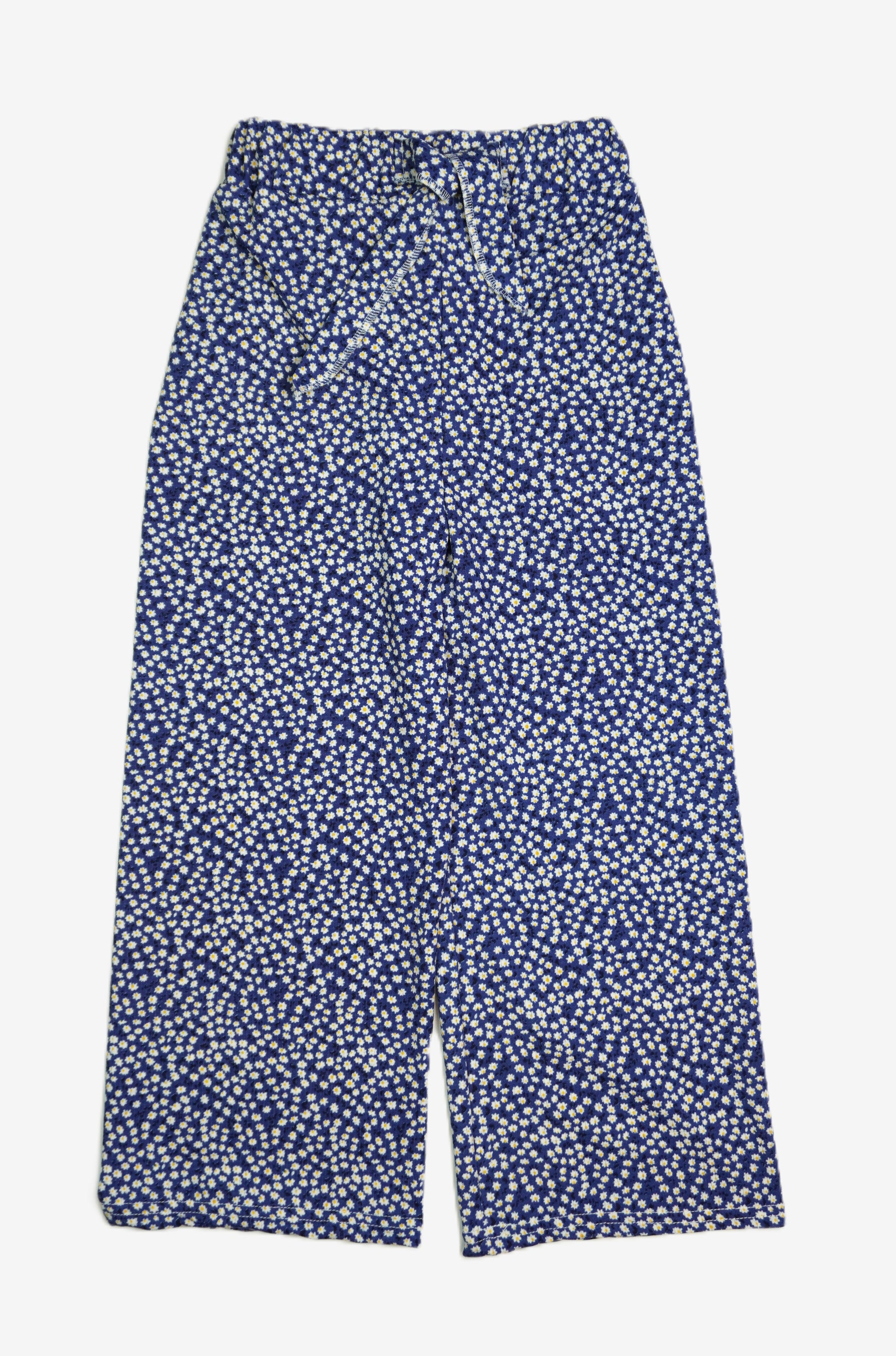 Navy Daisy – Kinder Hose Blumenprint Marineblau