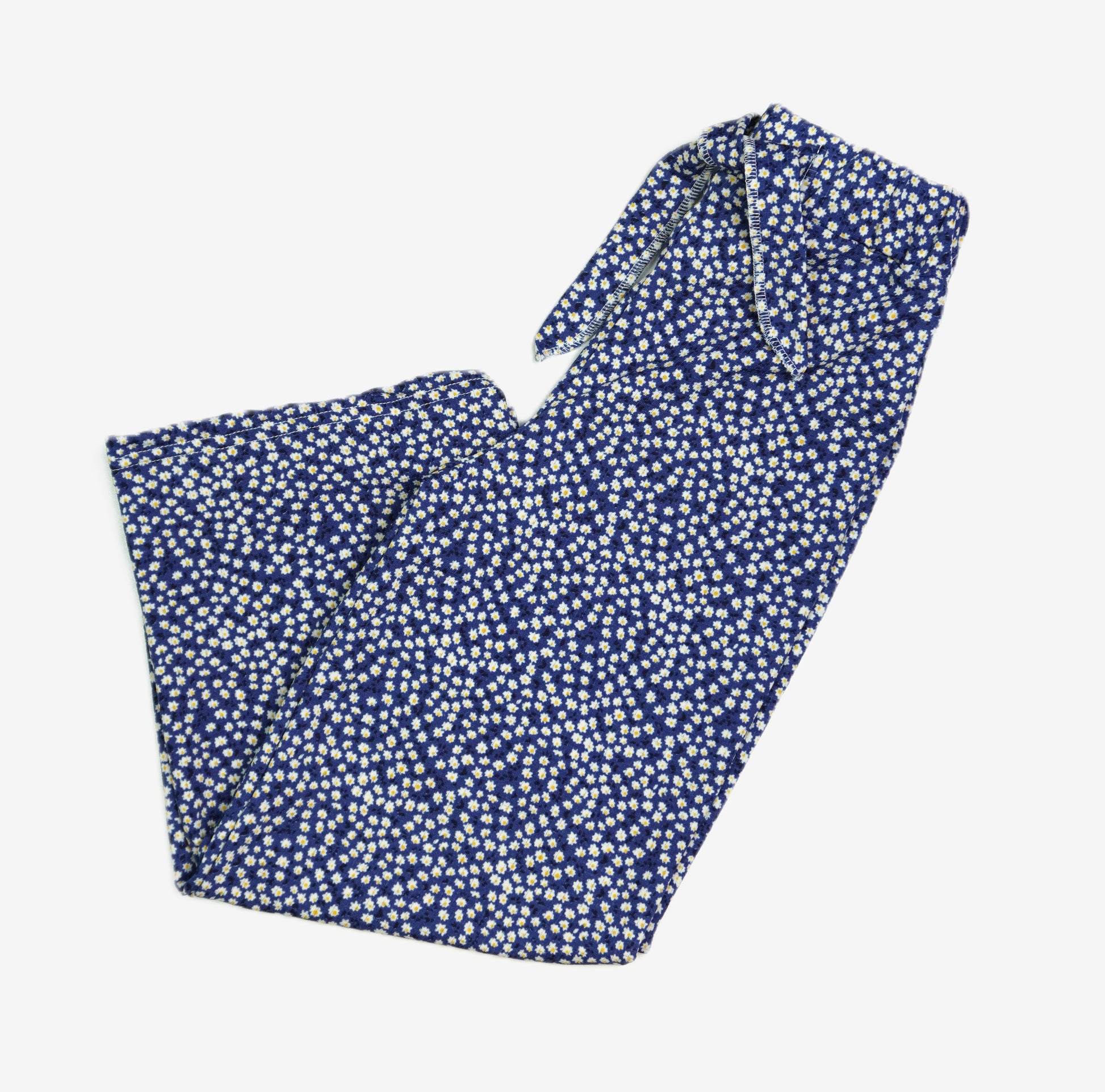 Navy Daisy – Kinder Hose Blumenprint Marineblau
