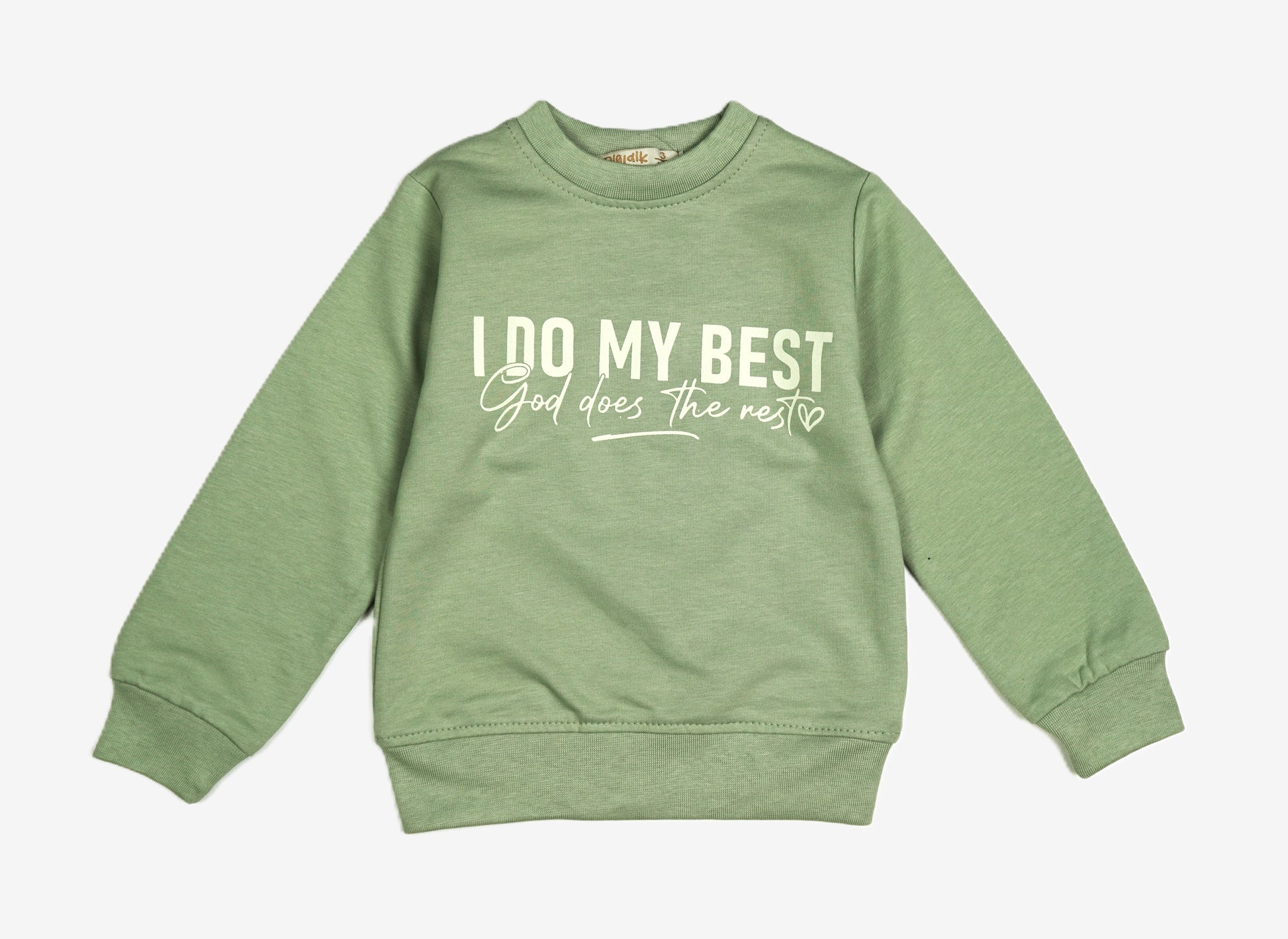 I Do My Best – Kinder Set Sweatshirt & Jogginghose Sagegreen