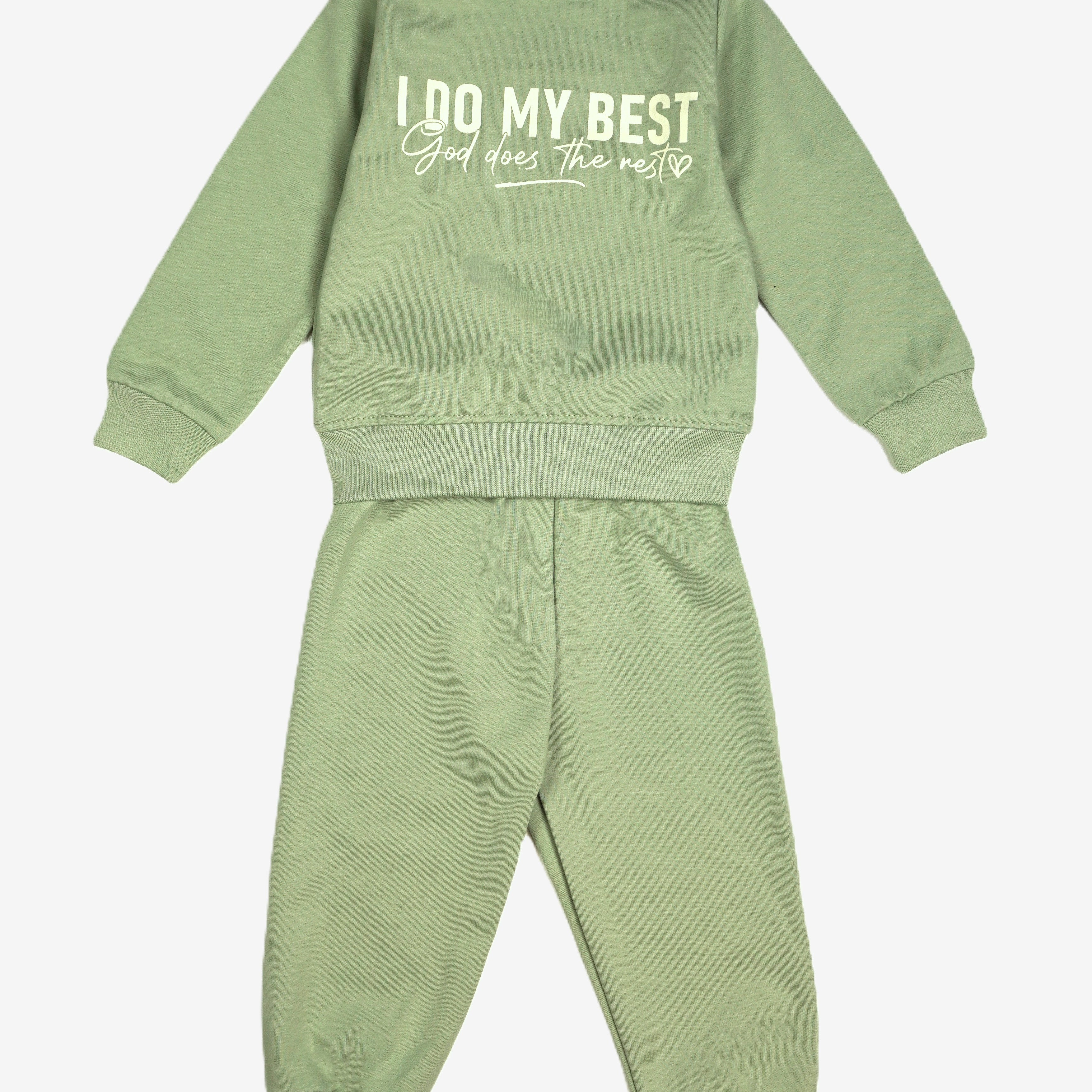 I Do My Best – Kinder Set Sweatshirt & Jogginghose Sagegreen