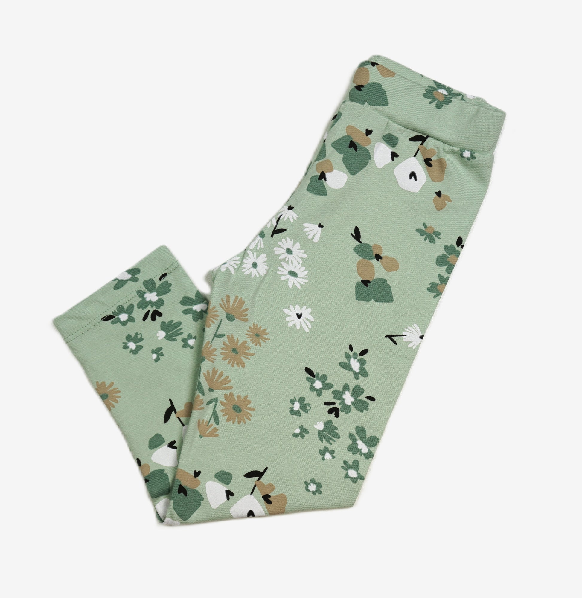 Meadow – Kinder Leggings Blumenprint Sagegreen